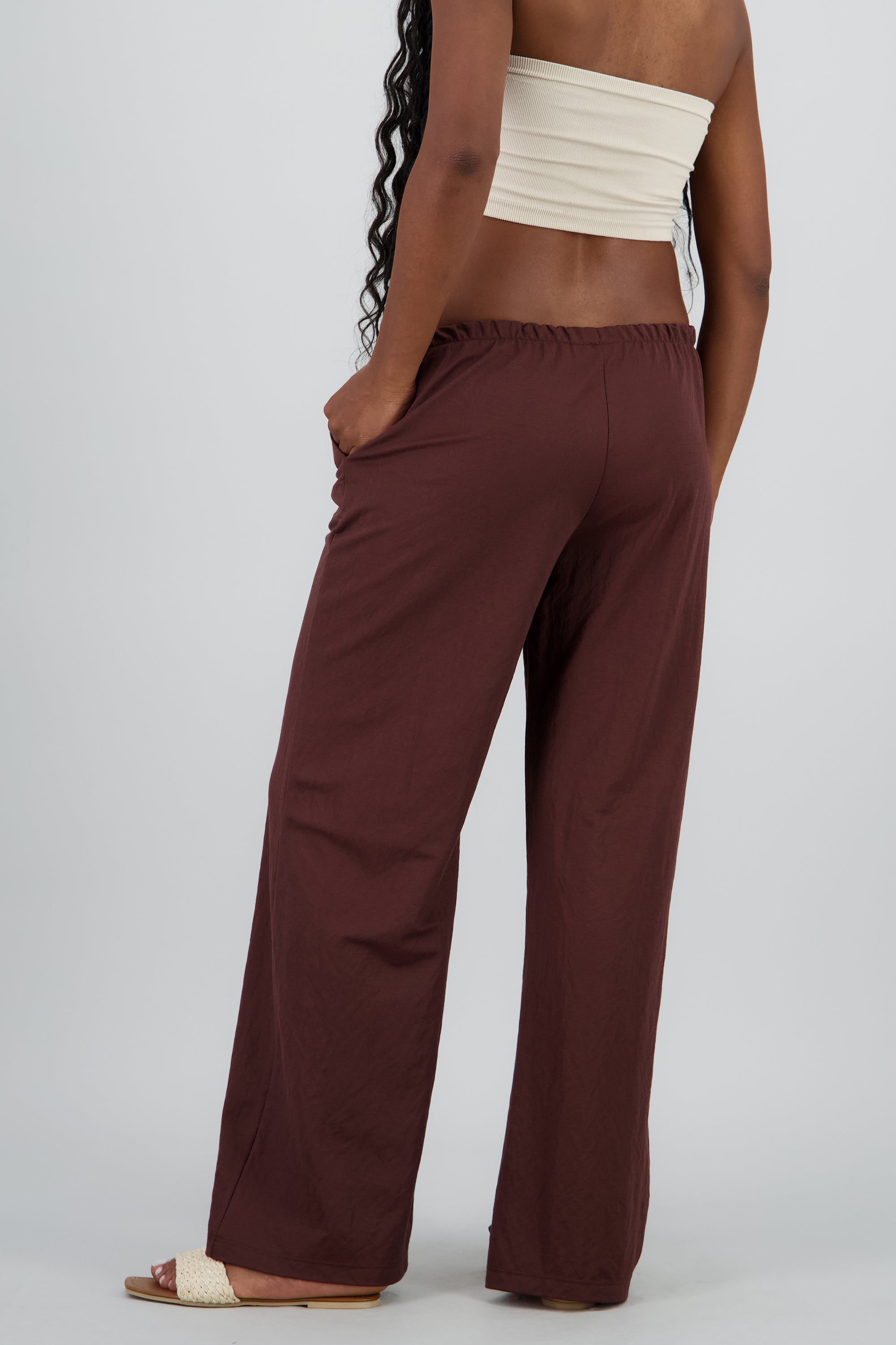 Pantalon fluido jareta CHOCOLATE