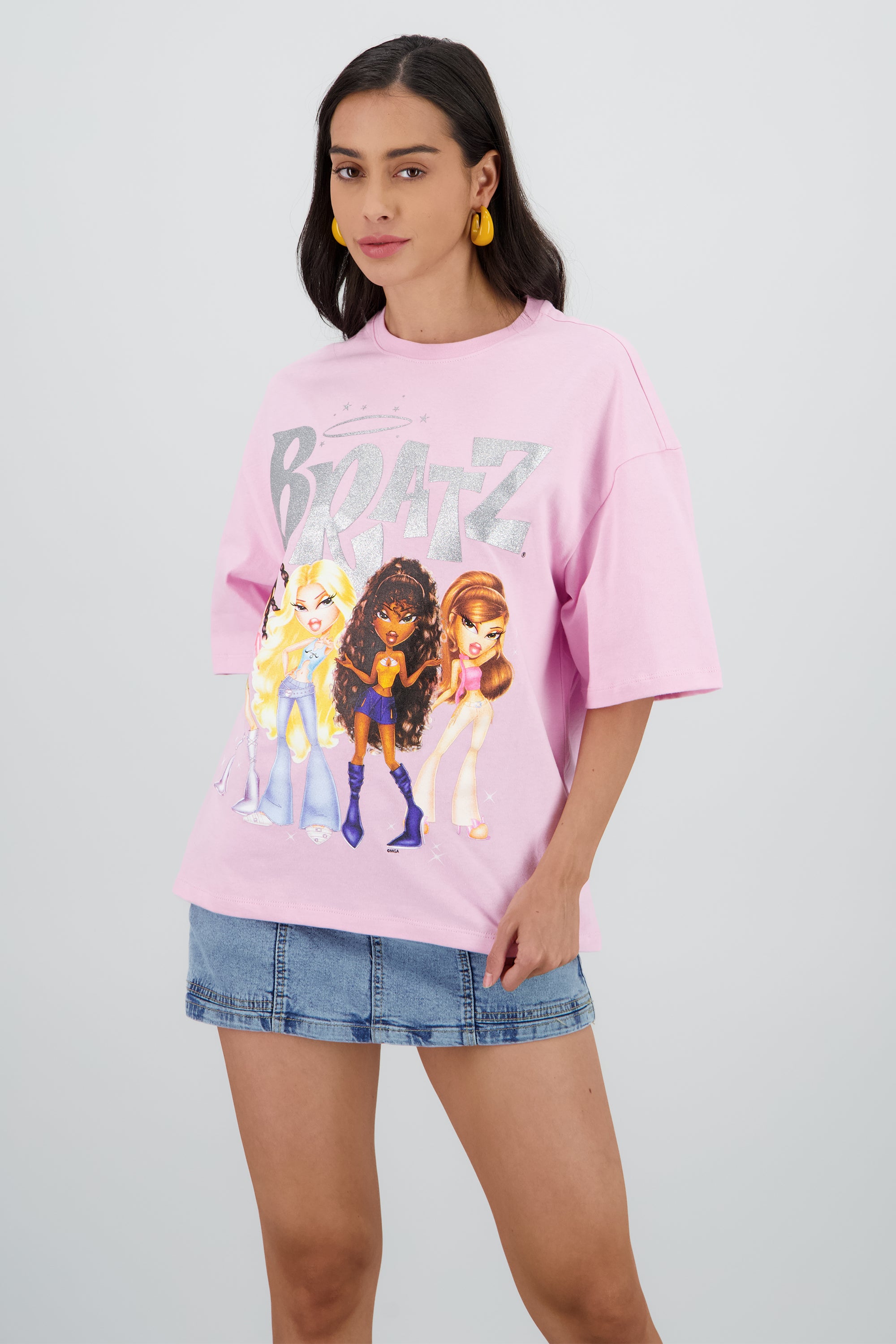 Playera over Bratz brillo ROSA PASTEL