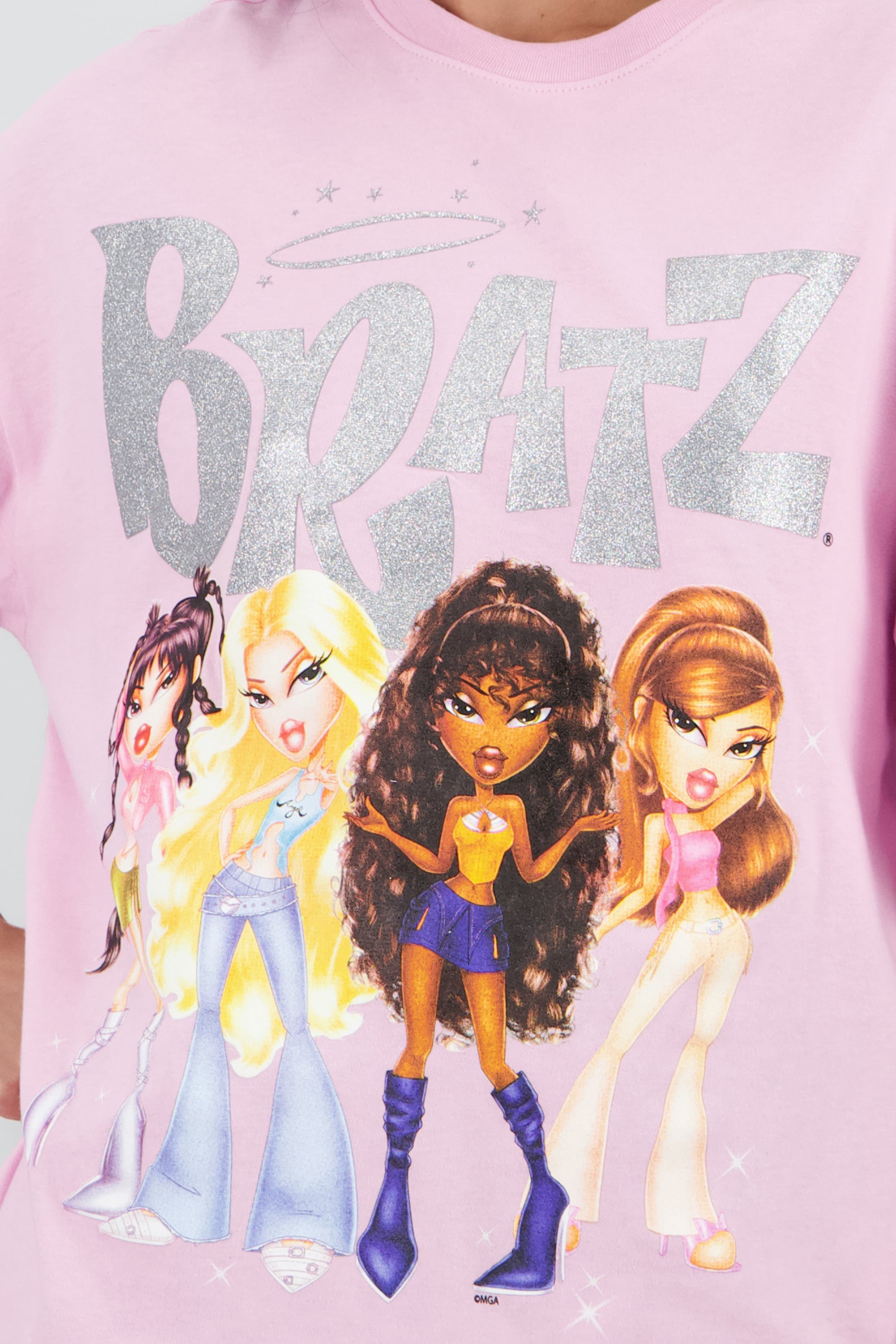 Playera over Bratz brillo ROSA PASTEL