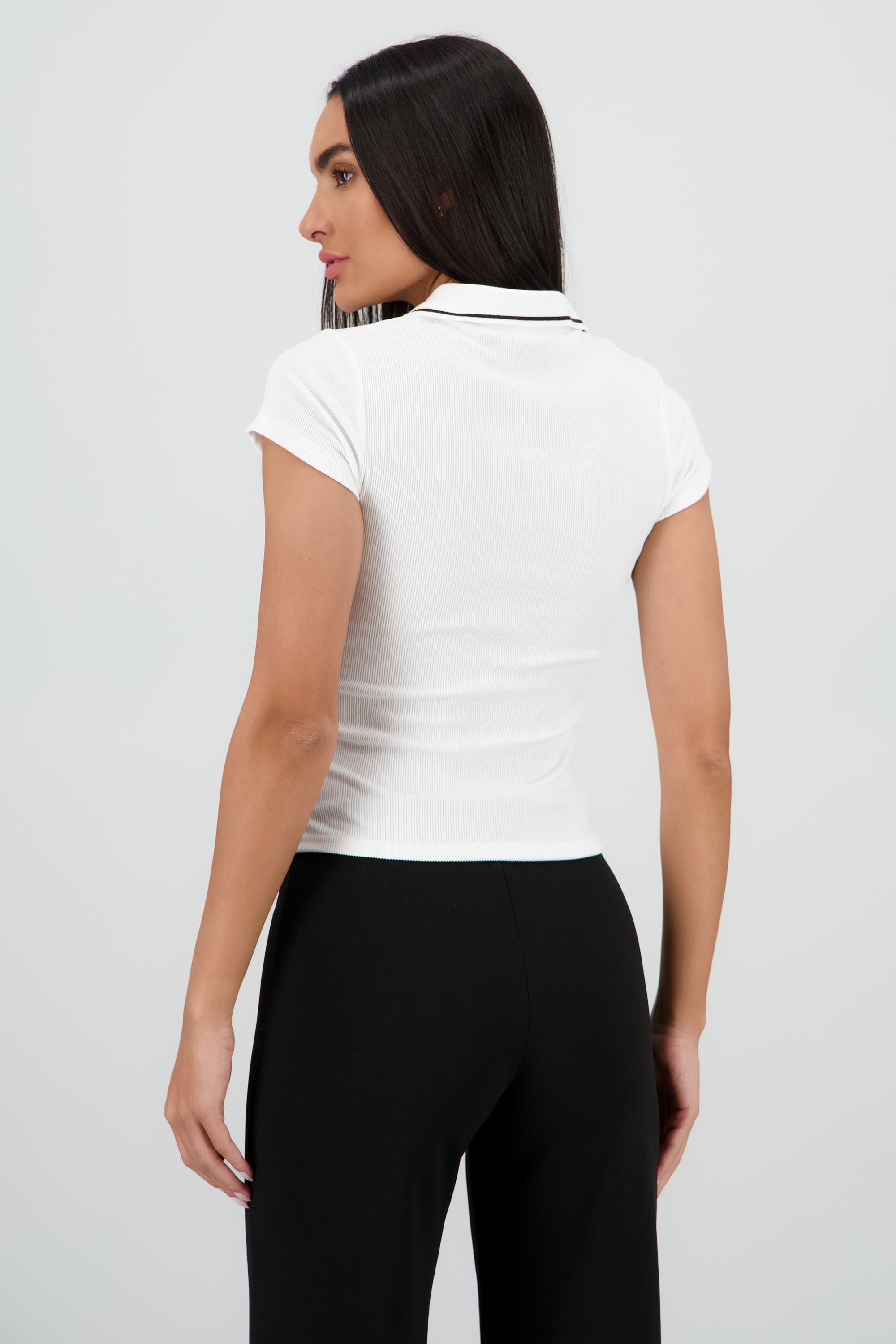 Top cuello polo BLANCO