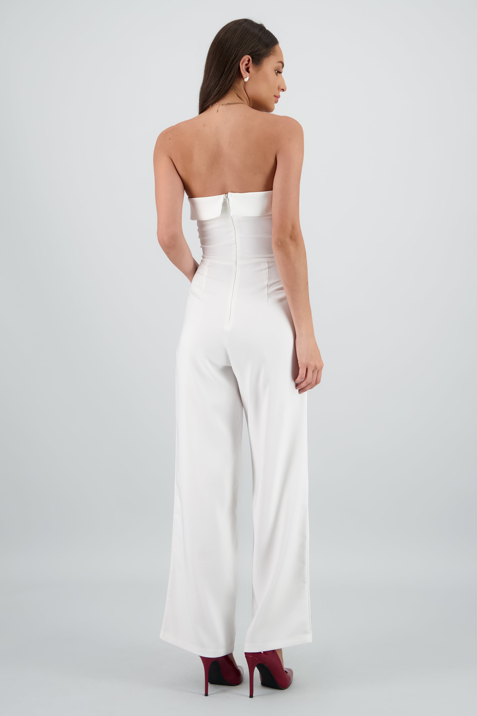 Jumpsuit strapless detalle dobles BLANCO