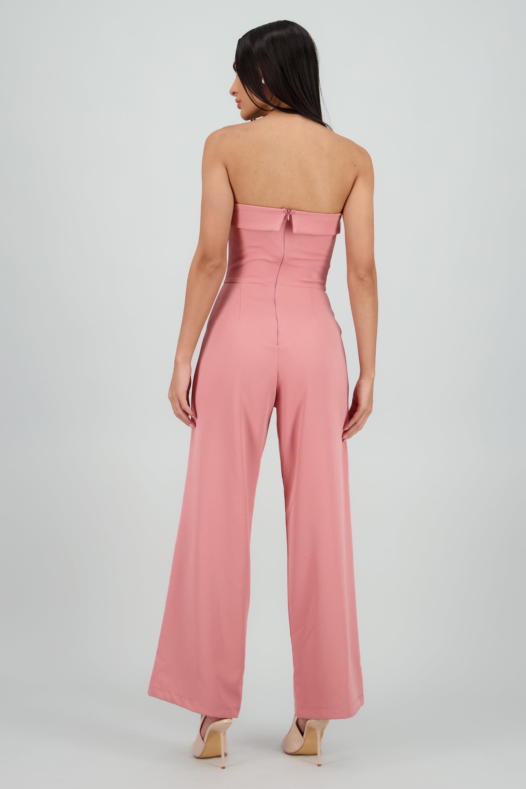 Jumpsuit strapless detalle dobles PALO DE ROSA