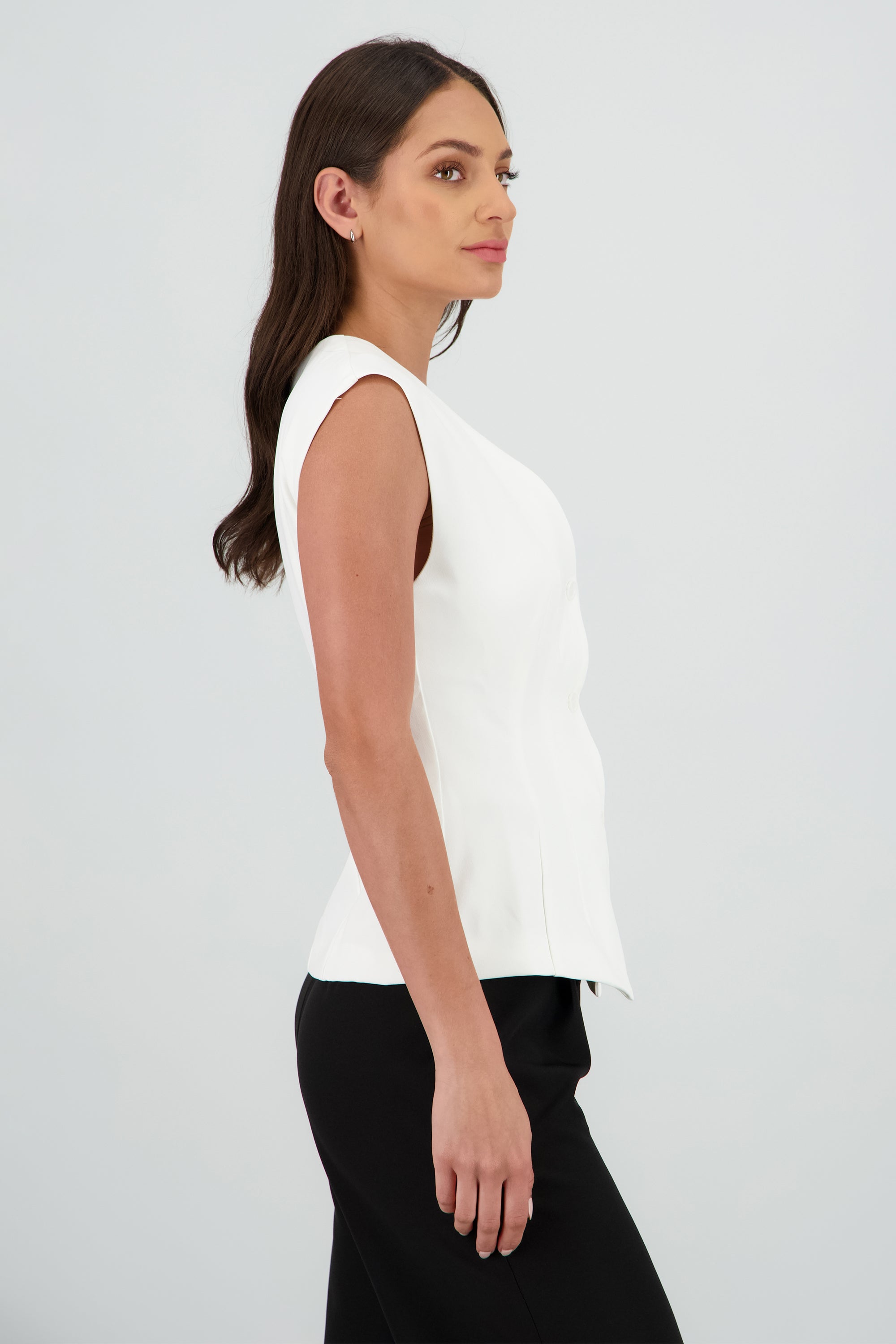 Top chaleco interlock BLANCO