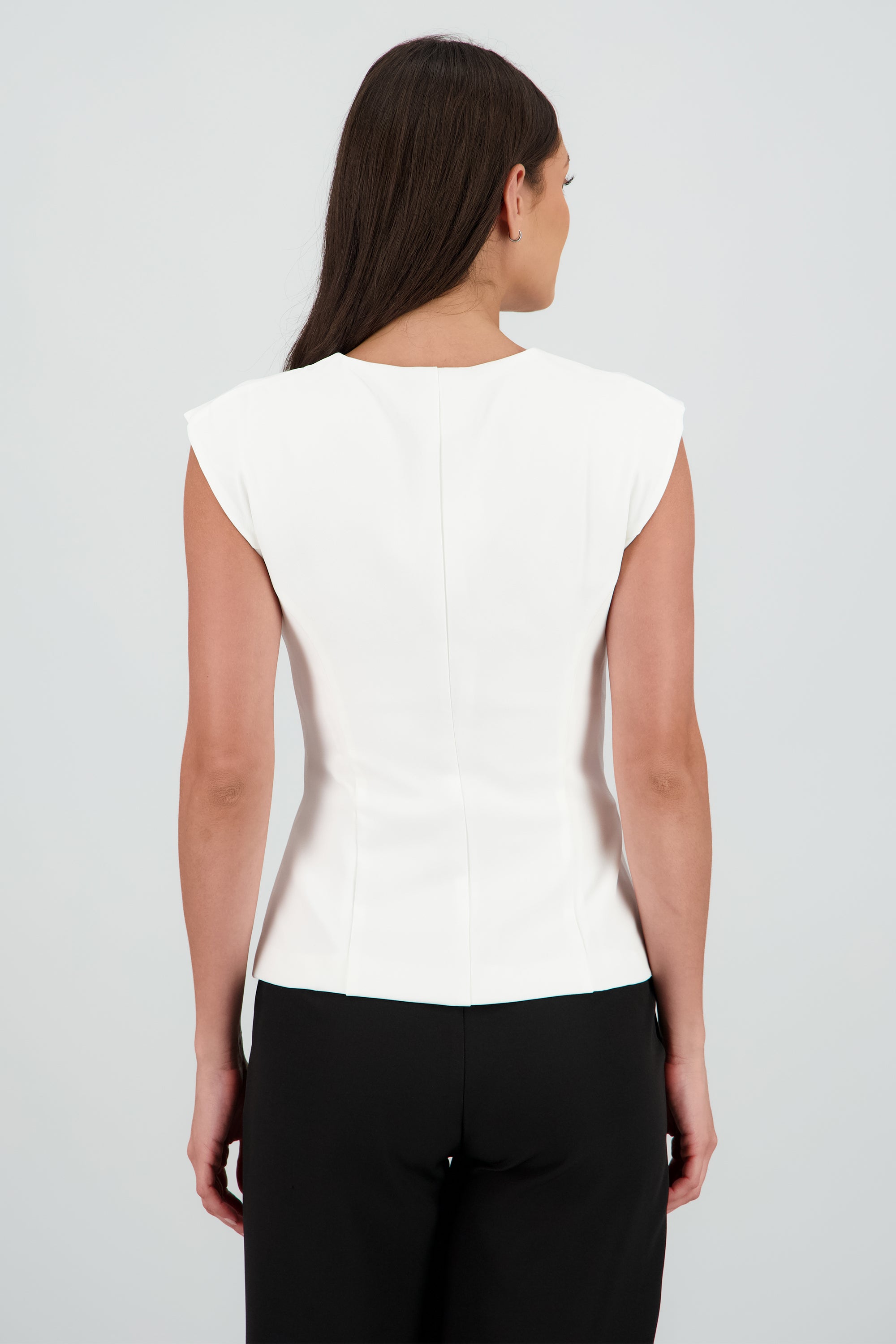 Top chaleco interlock BLANCO