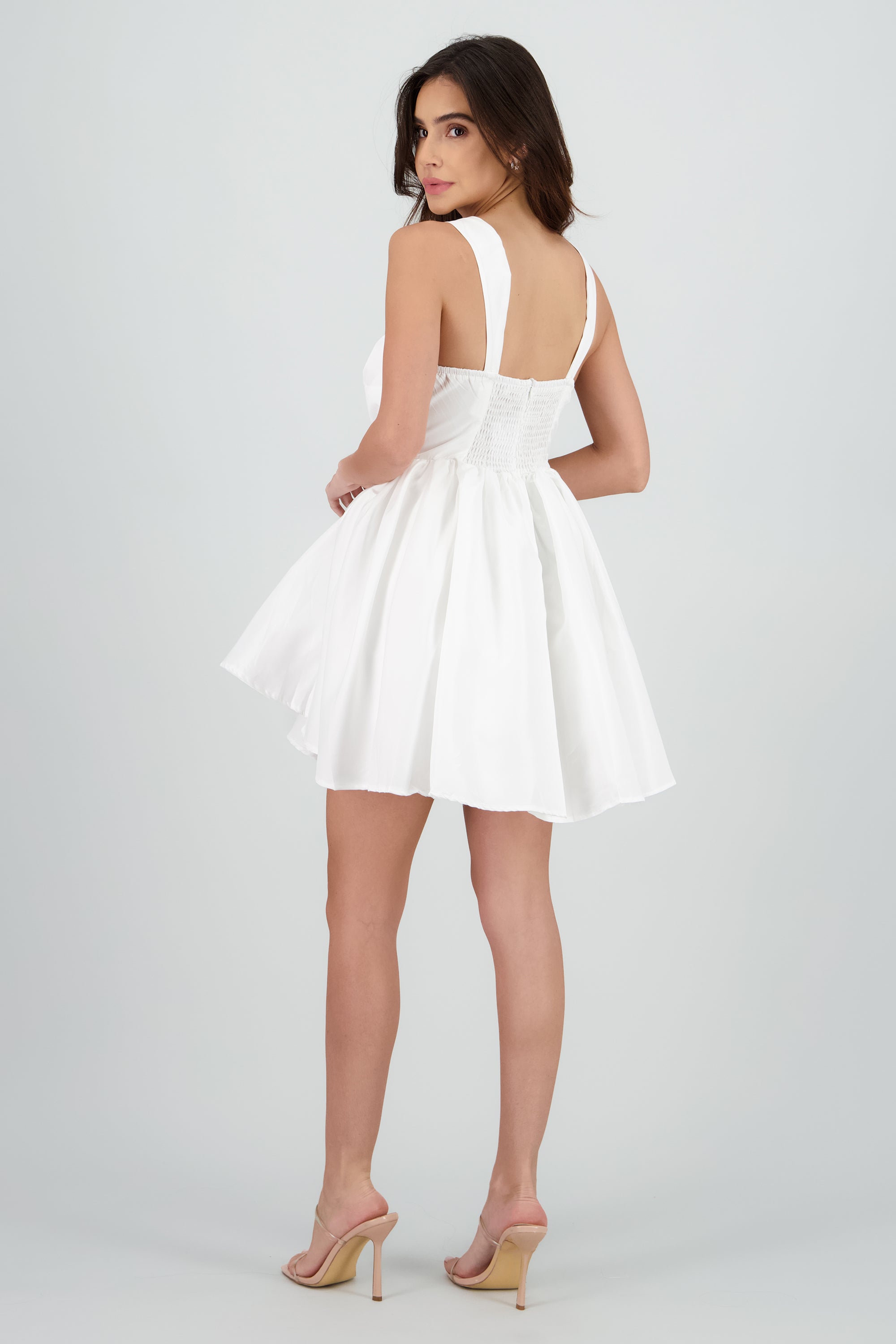 Vestido mini liso BLANCO