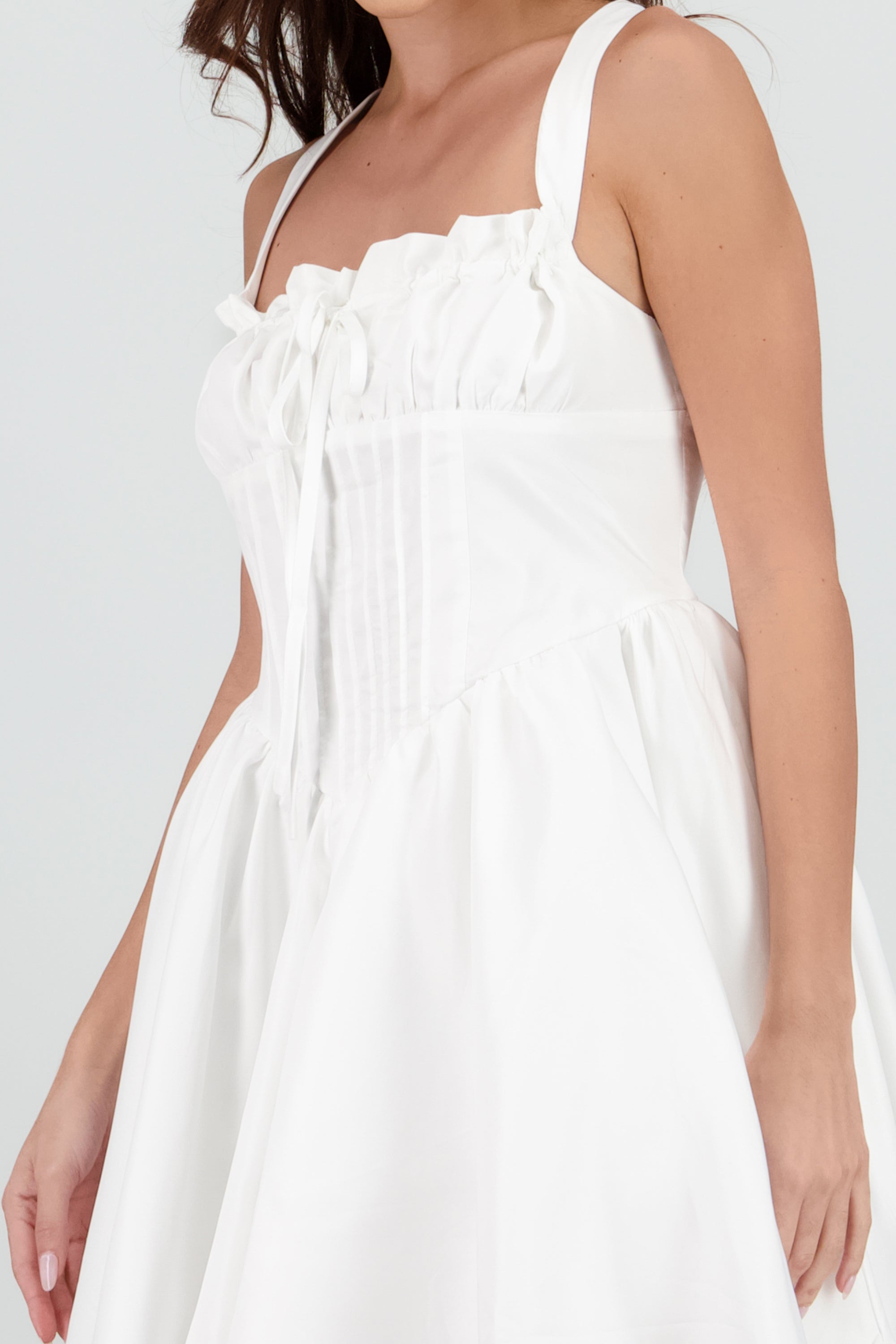 Vestido mini liso BLANCO
