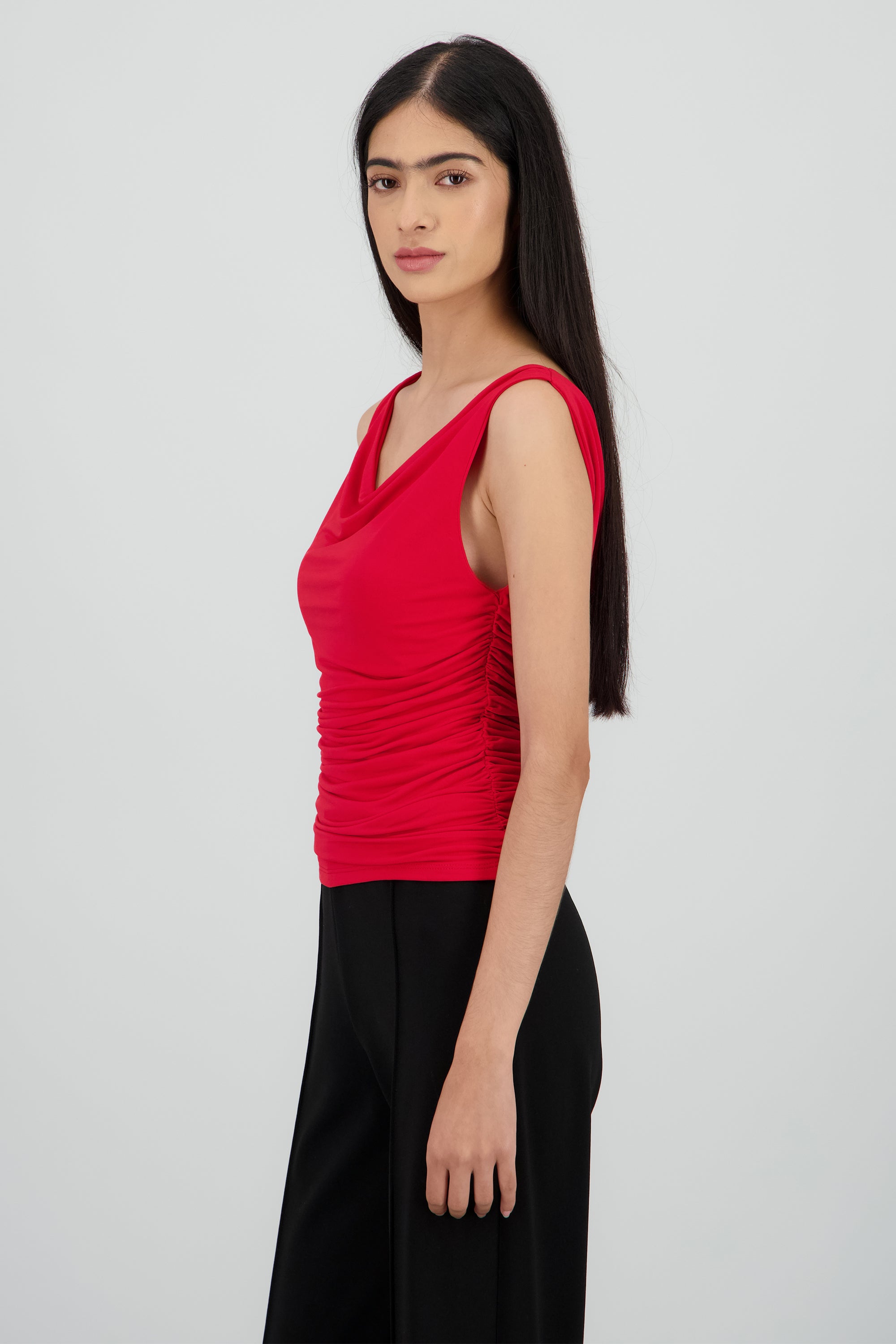 Top tirantes escote cascada espalda ROJO
