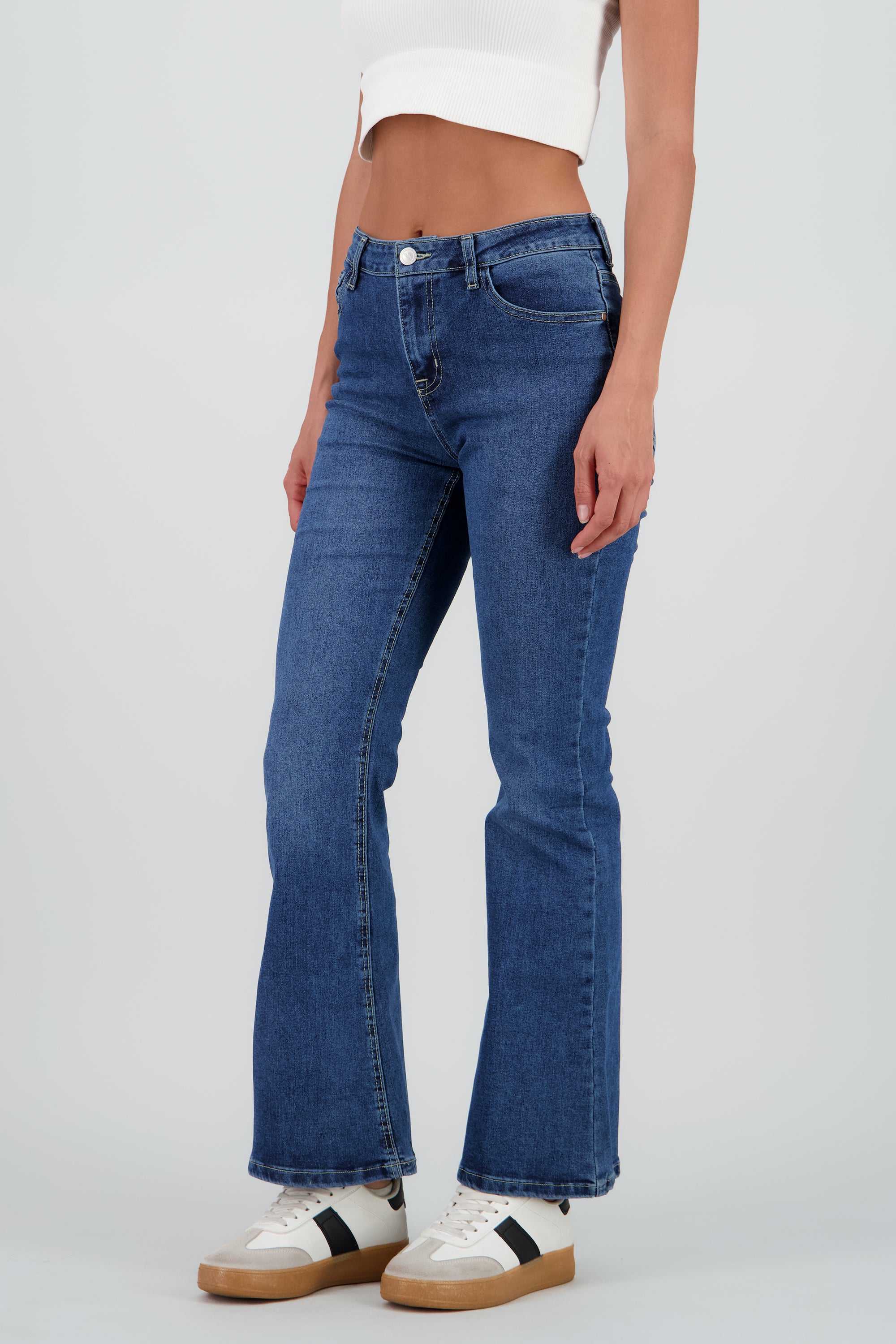 Jeans flare crop STONE