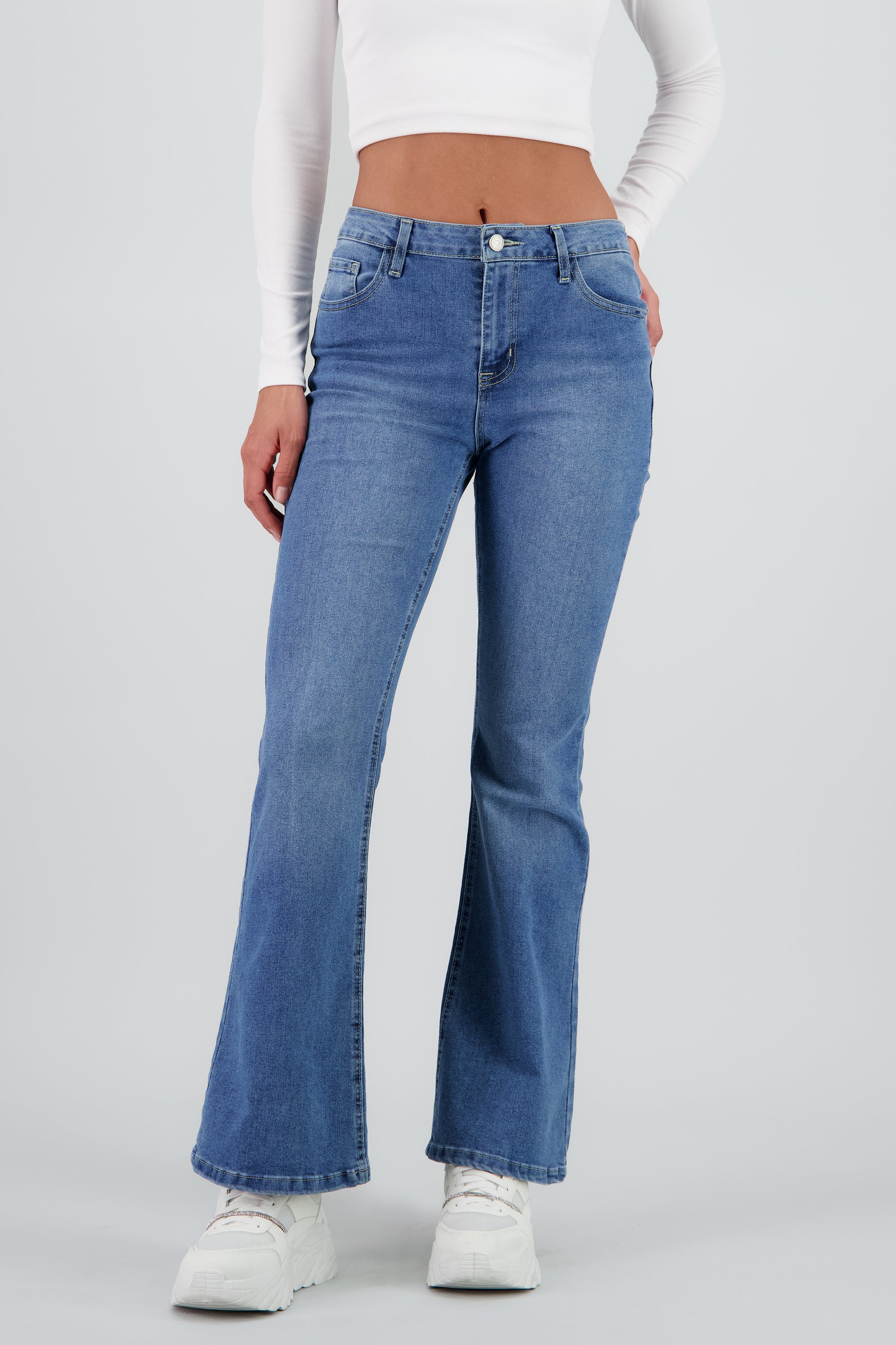 Jeans flare crop STONE MEDIO