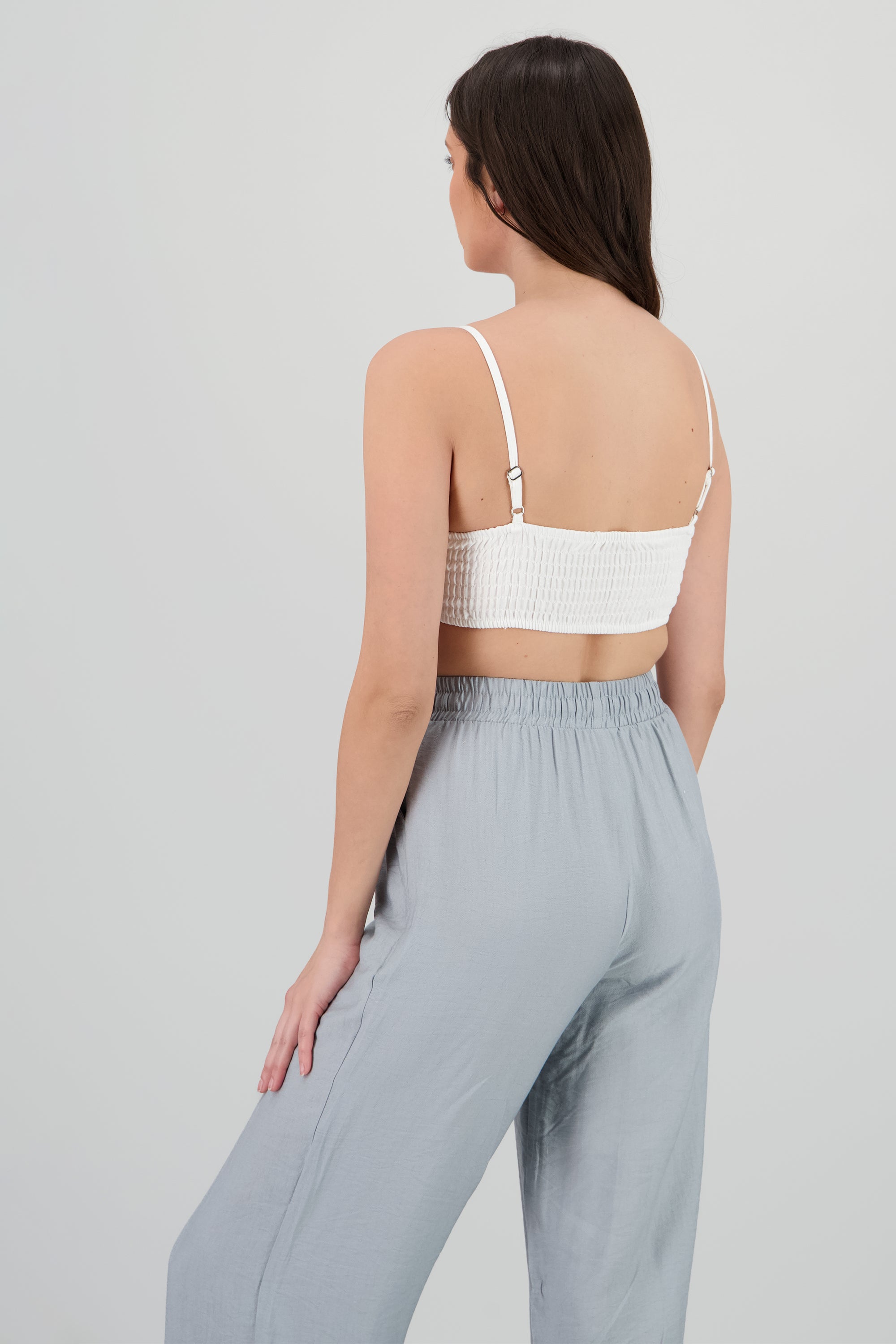Top crop detalle nudo tirantes BLANCO