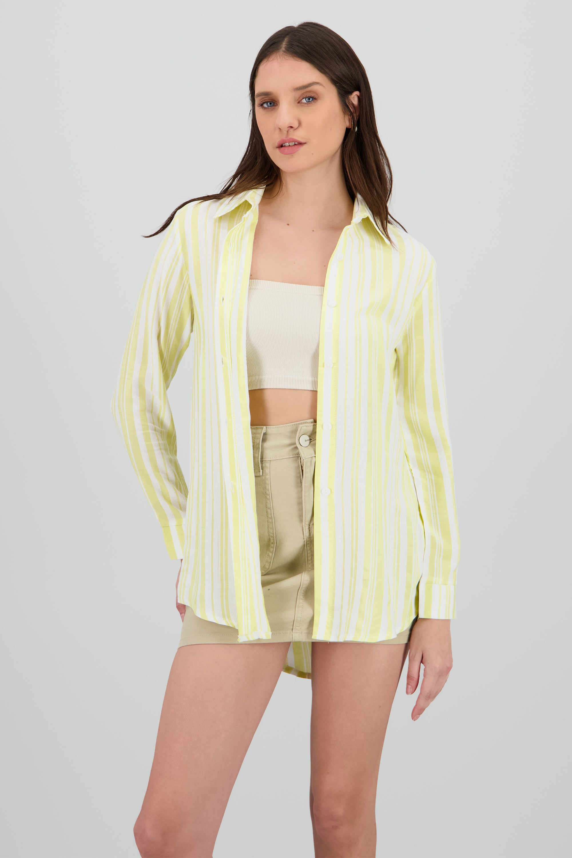 Camisa manga larga rayas AMARILLO COMBO