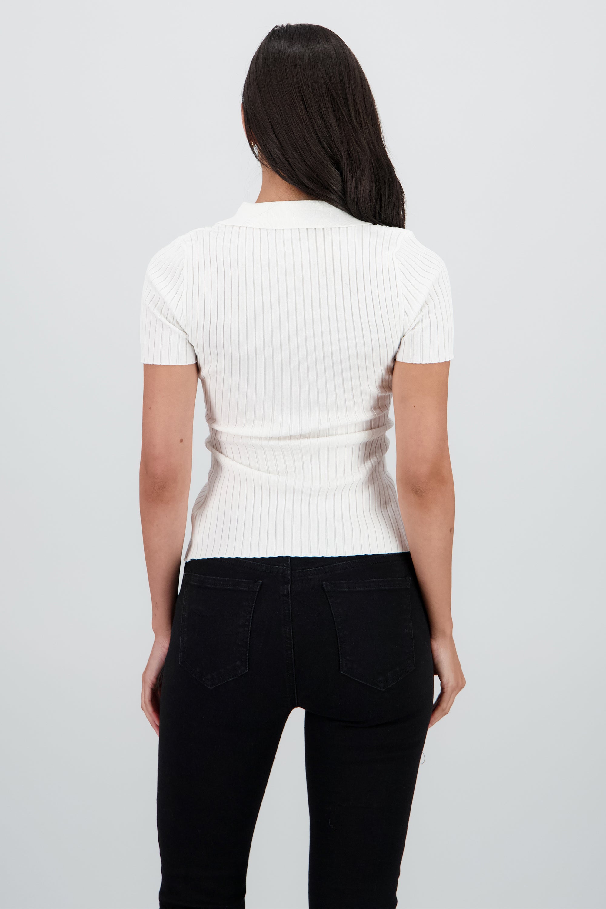 Polo manga corta tejido BLANCO