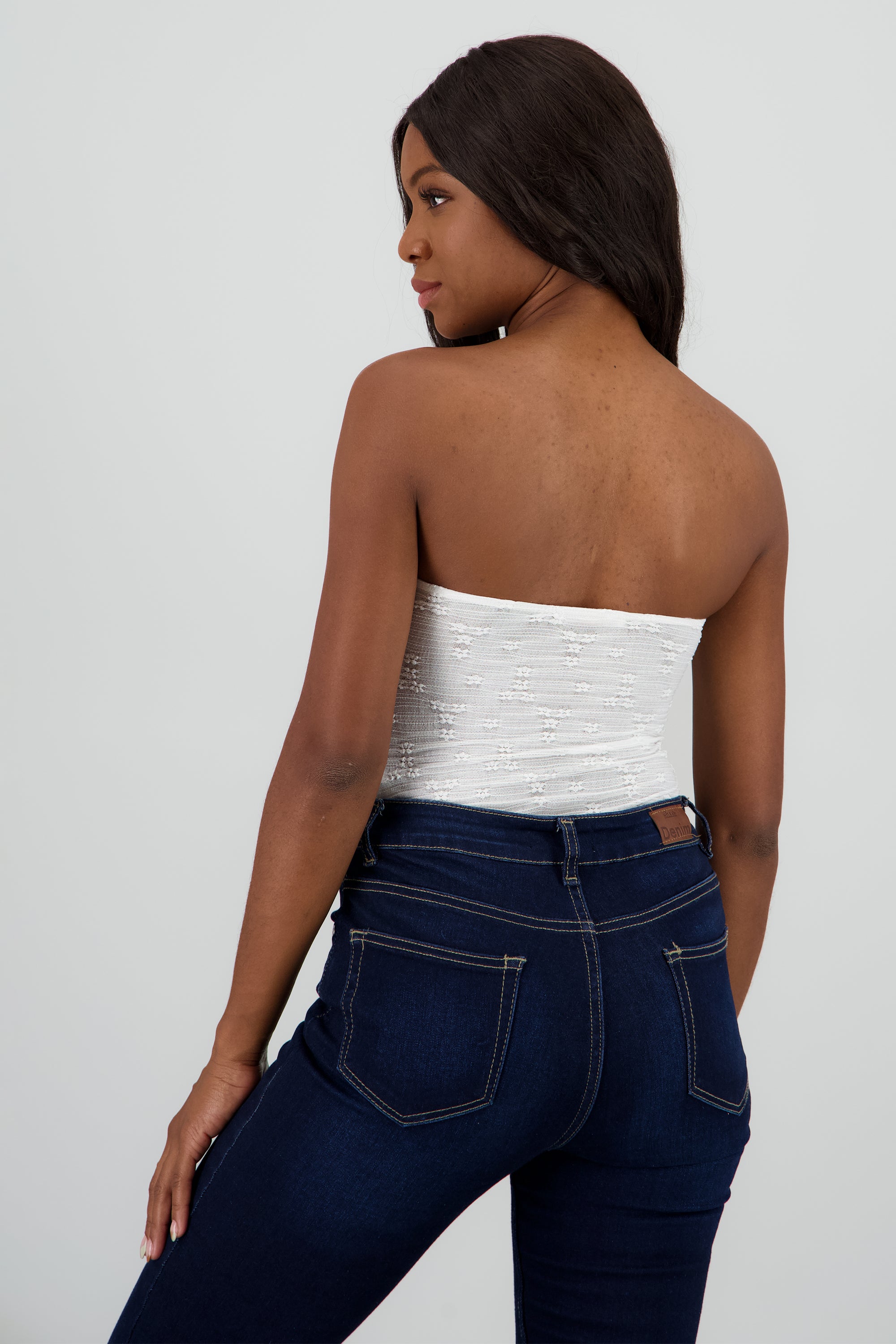 Bodysuit bandeau encaje CREMA