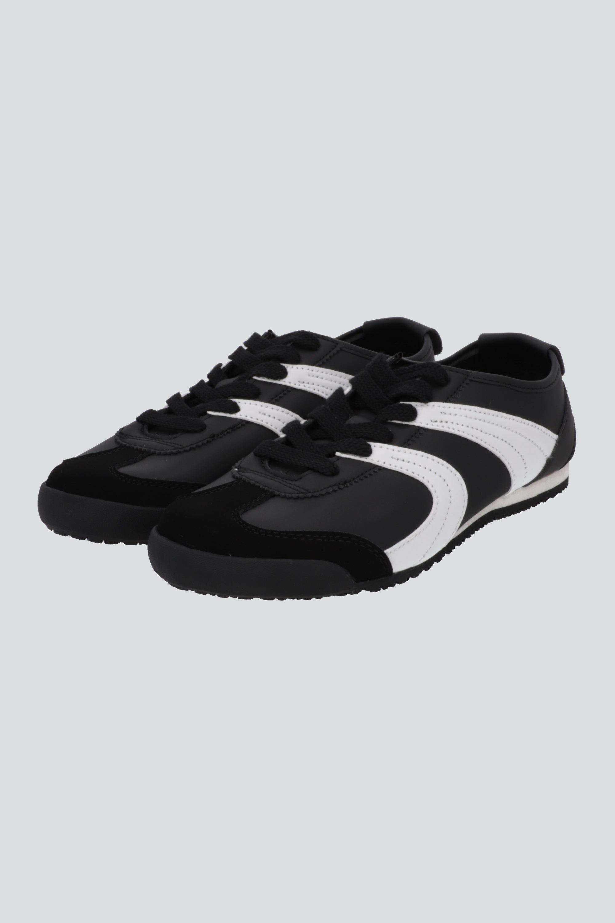 Tenis suela delgada monocolor ondas NEGRO
