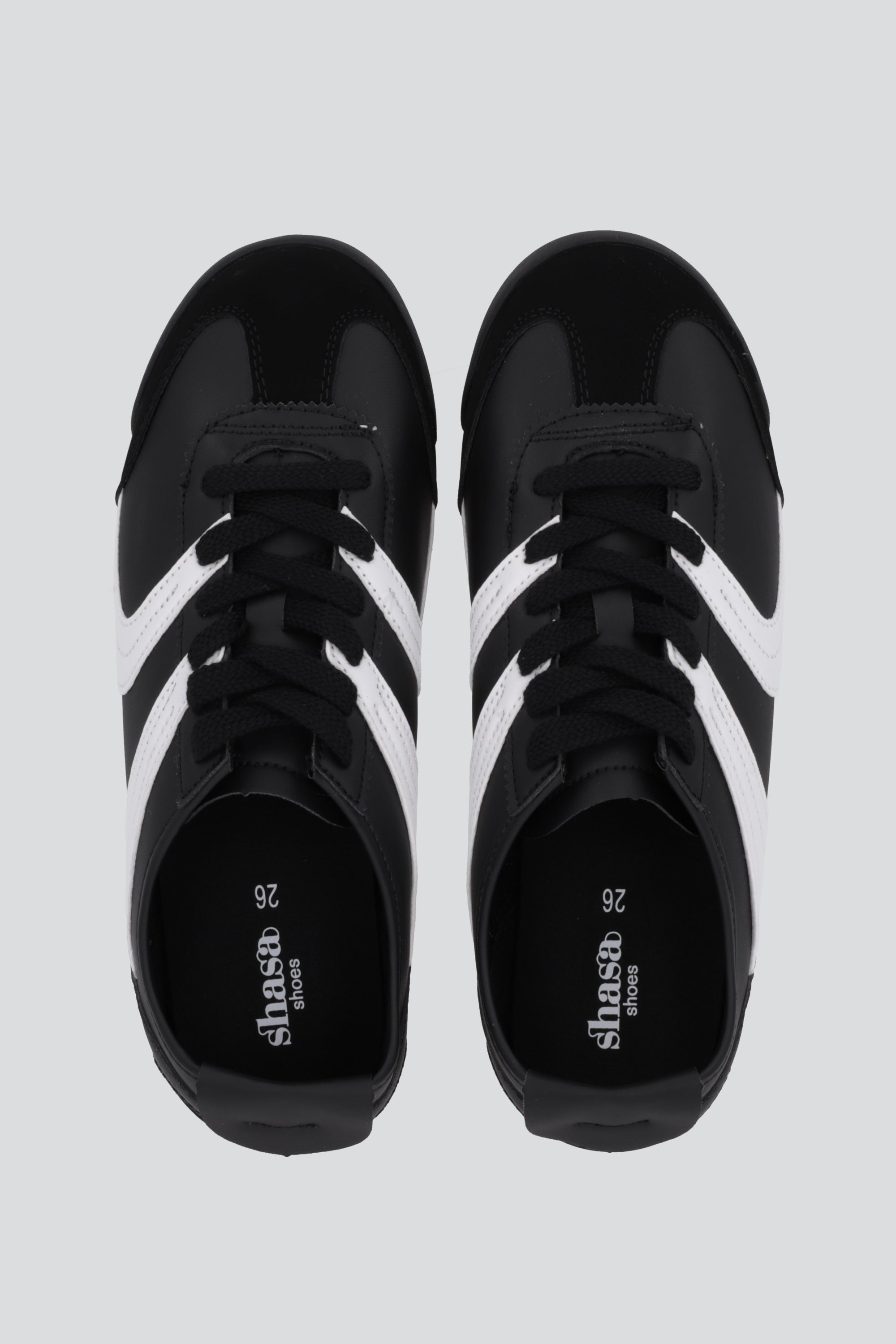 Tenis suela delgada monocolor ondas NEGRO