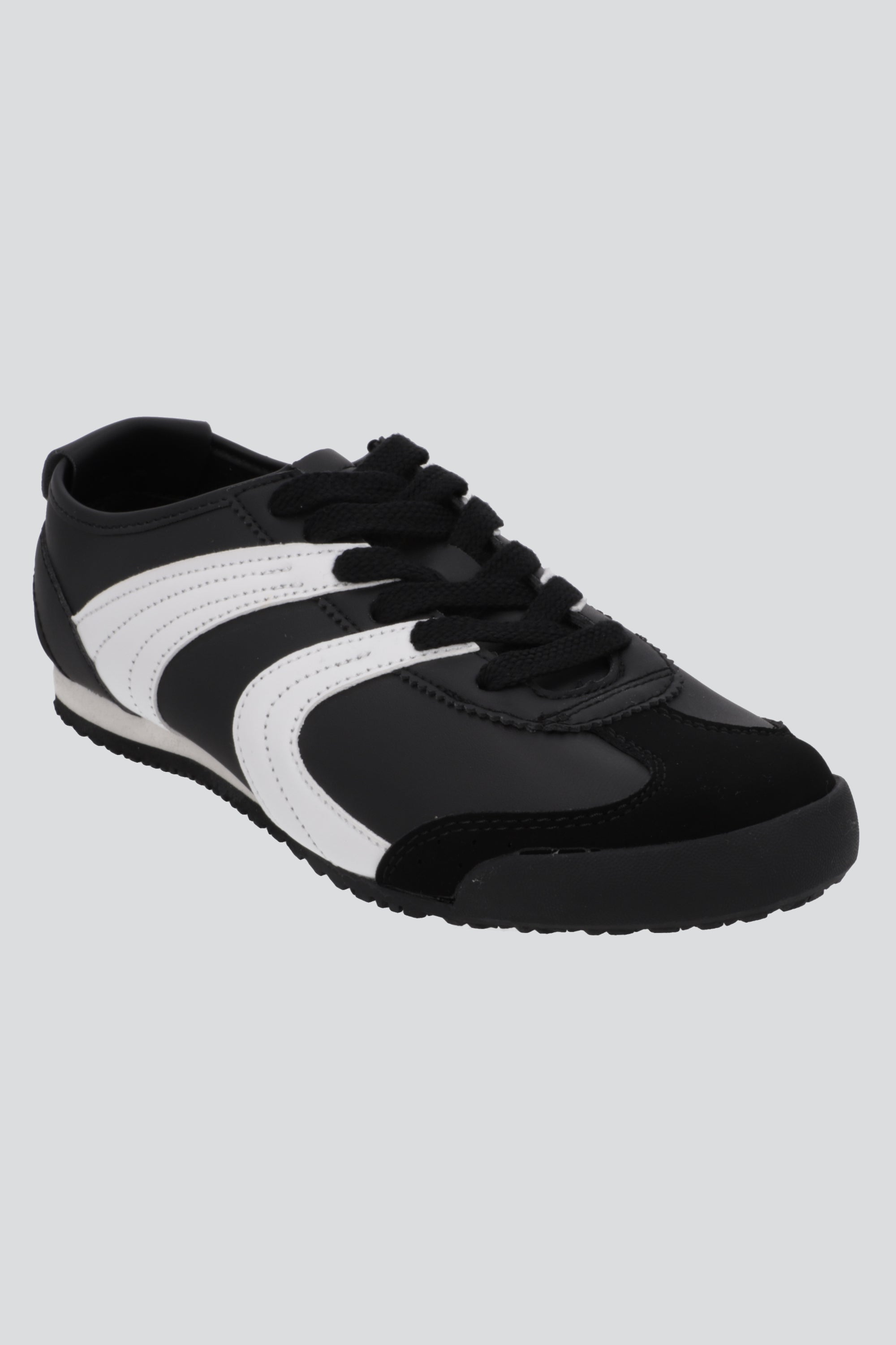 Tenis suela delgada monocolor ondas NEGRO