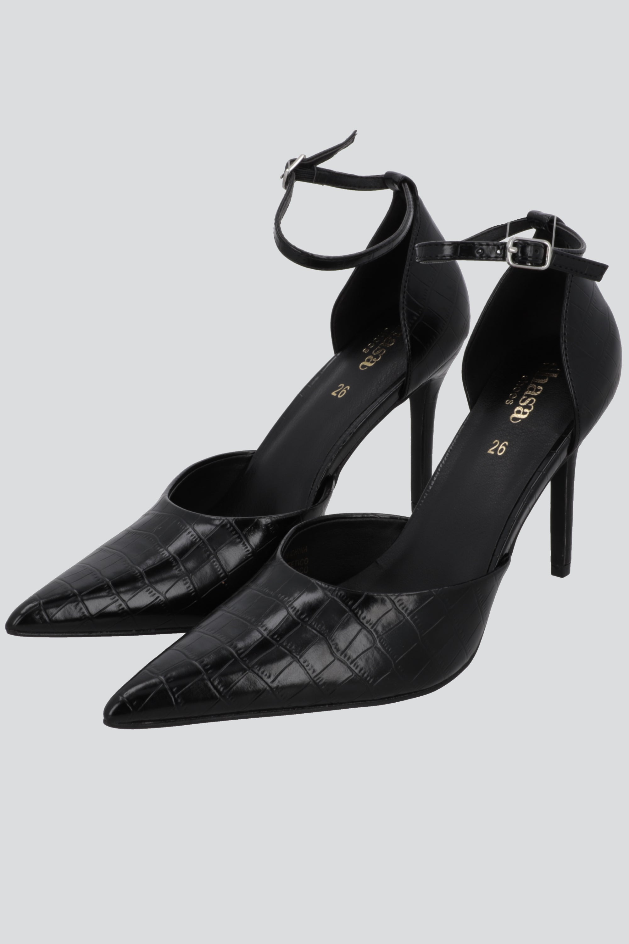 Tacon pointy pulsera croco NEGRO
