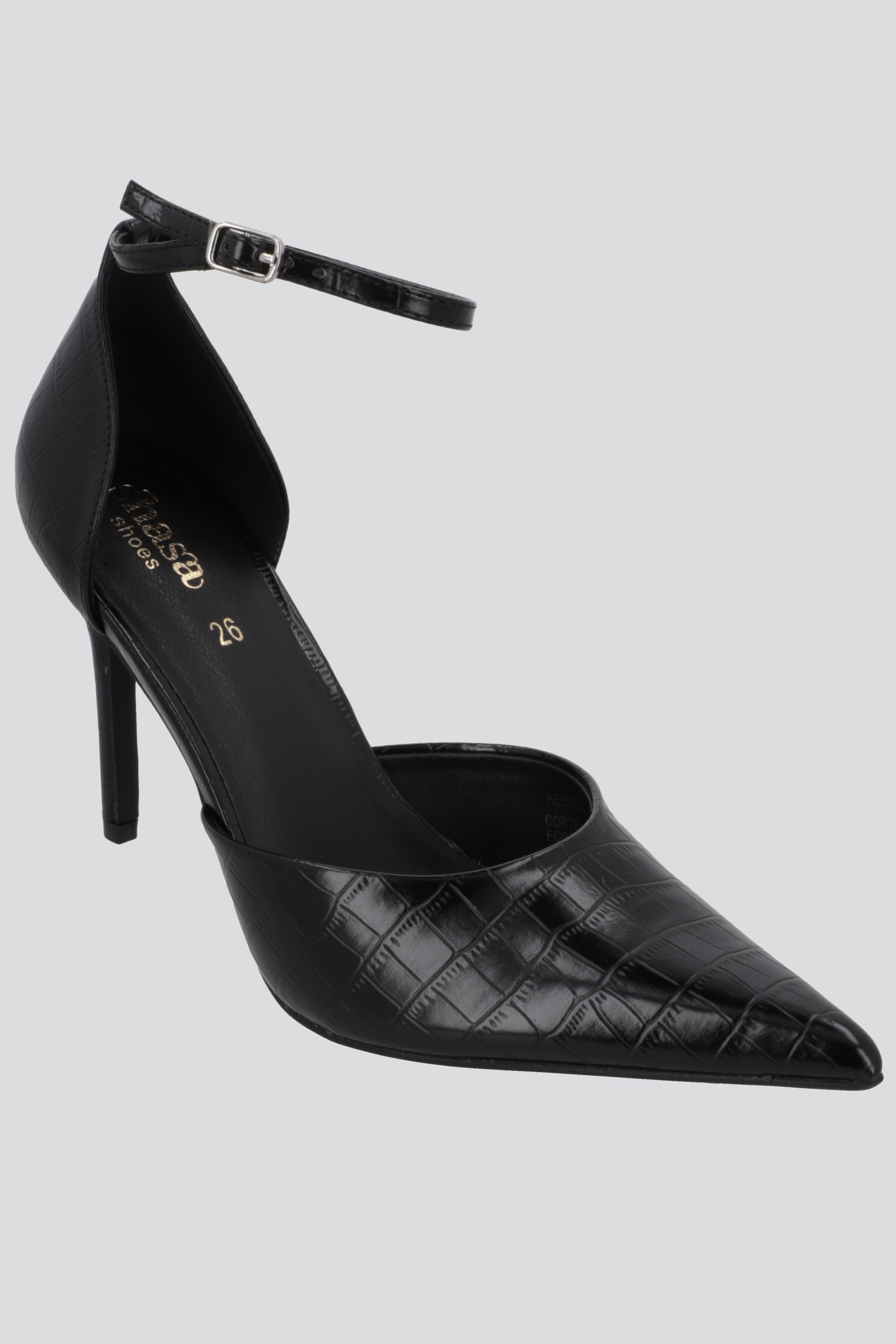 Tacon pointy pulsera croco NEGRO