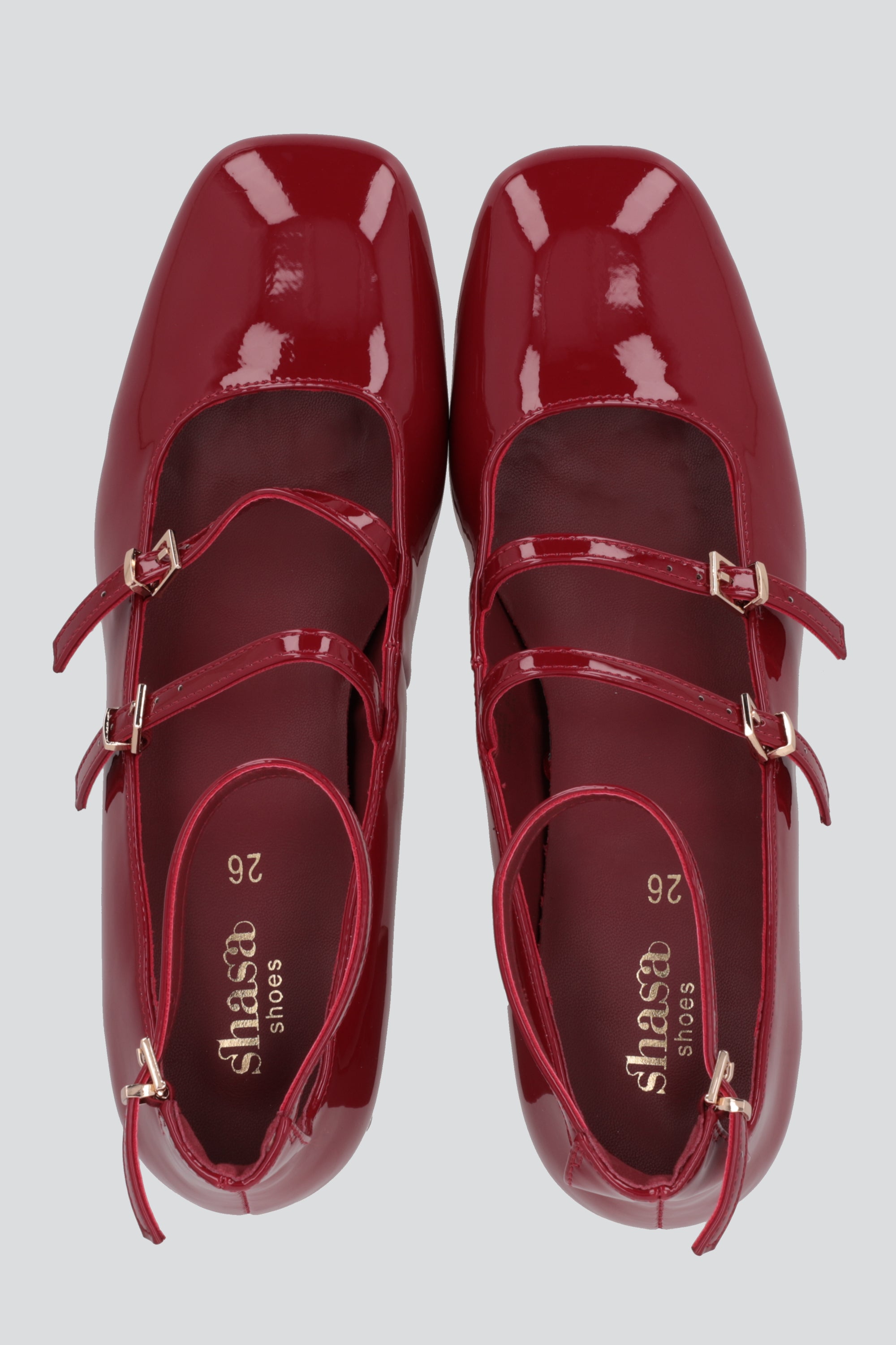 Tacon mini mary jane tiras ROJO