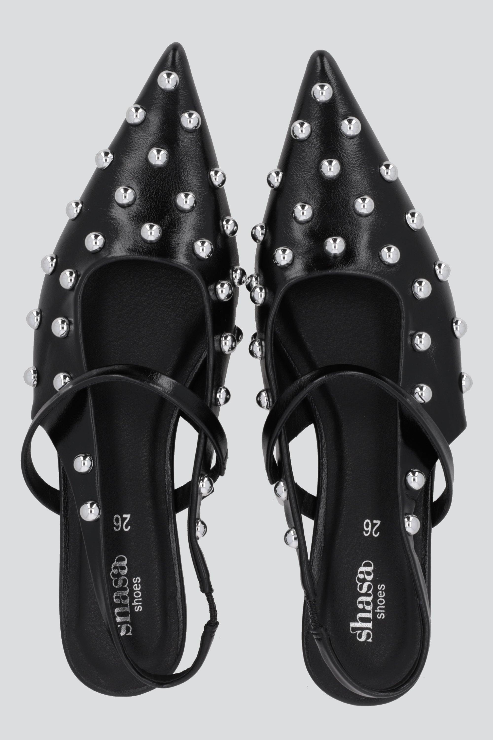 Flat pointy studs redondos NEGRO