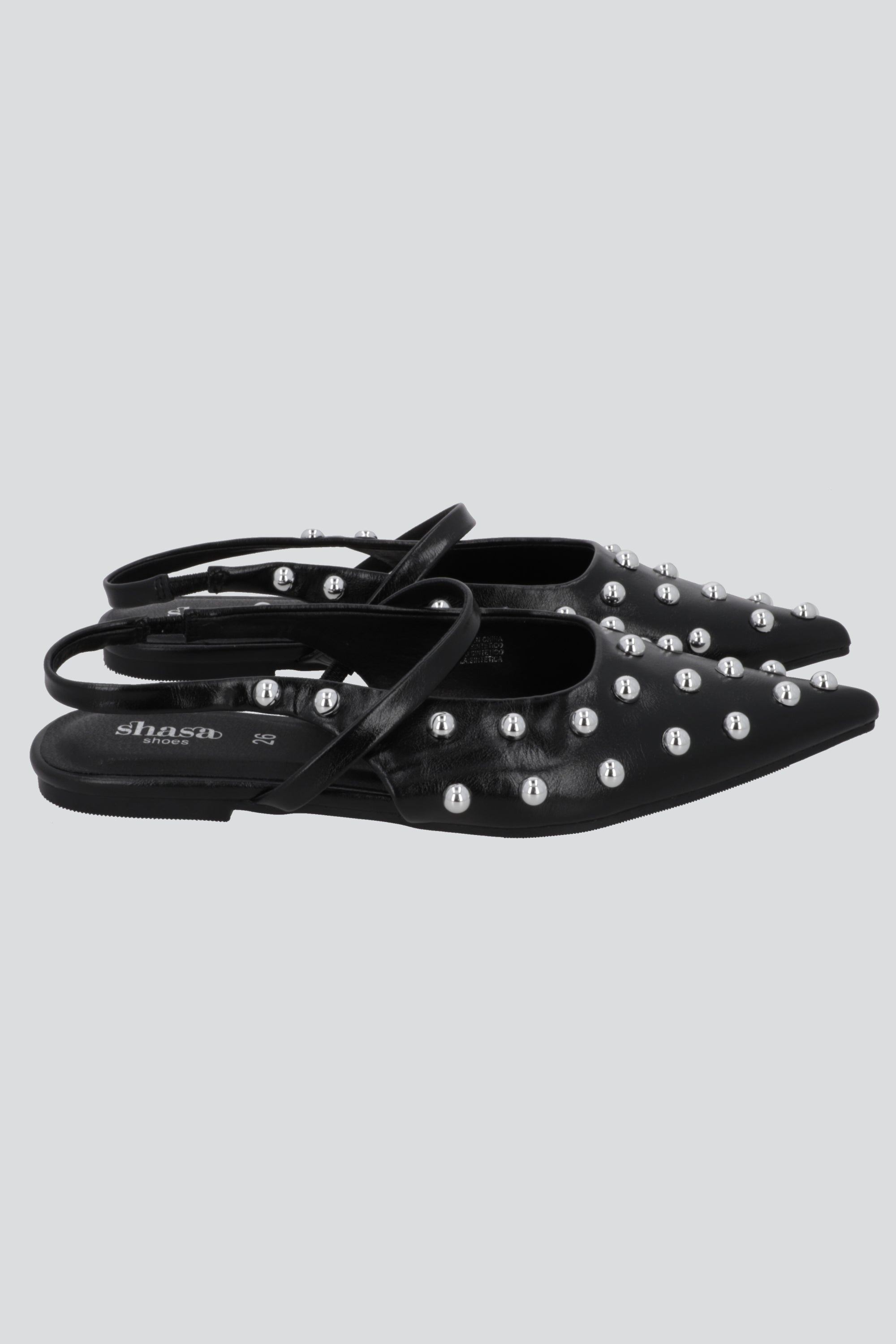 Flat pointy studs redondos NEGRO