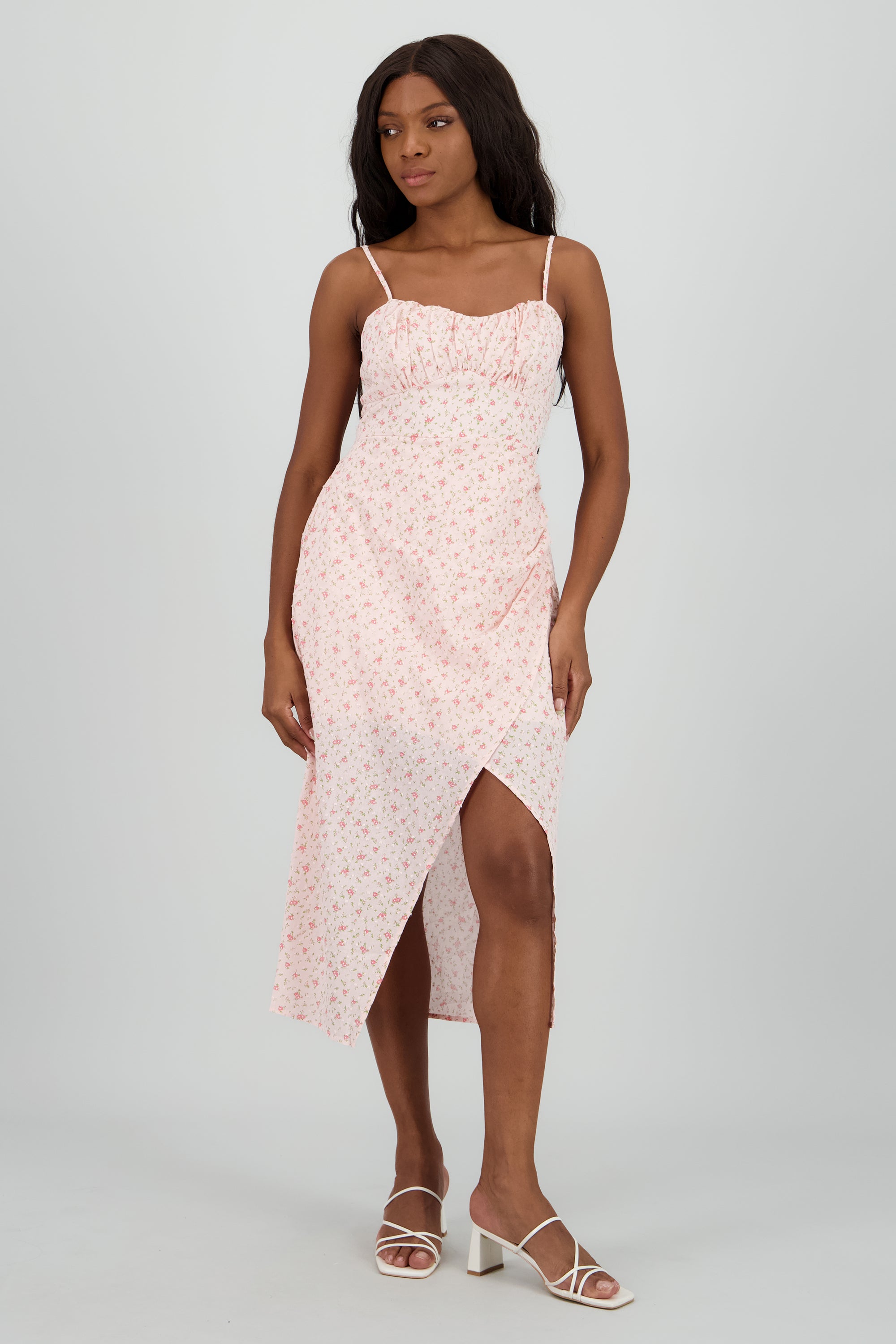 Vestido tiantes flores ROSA COMBO