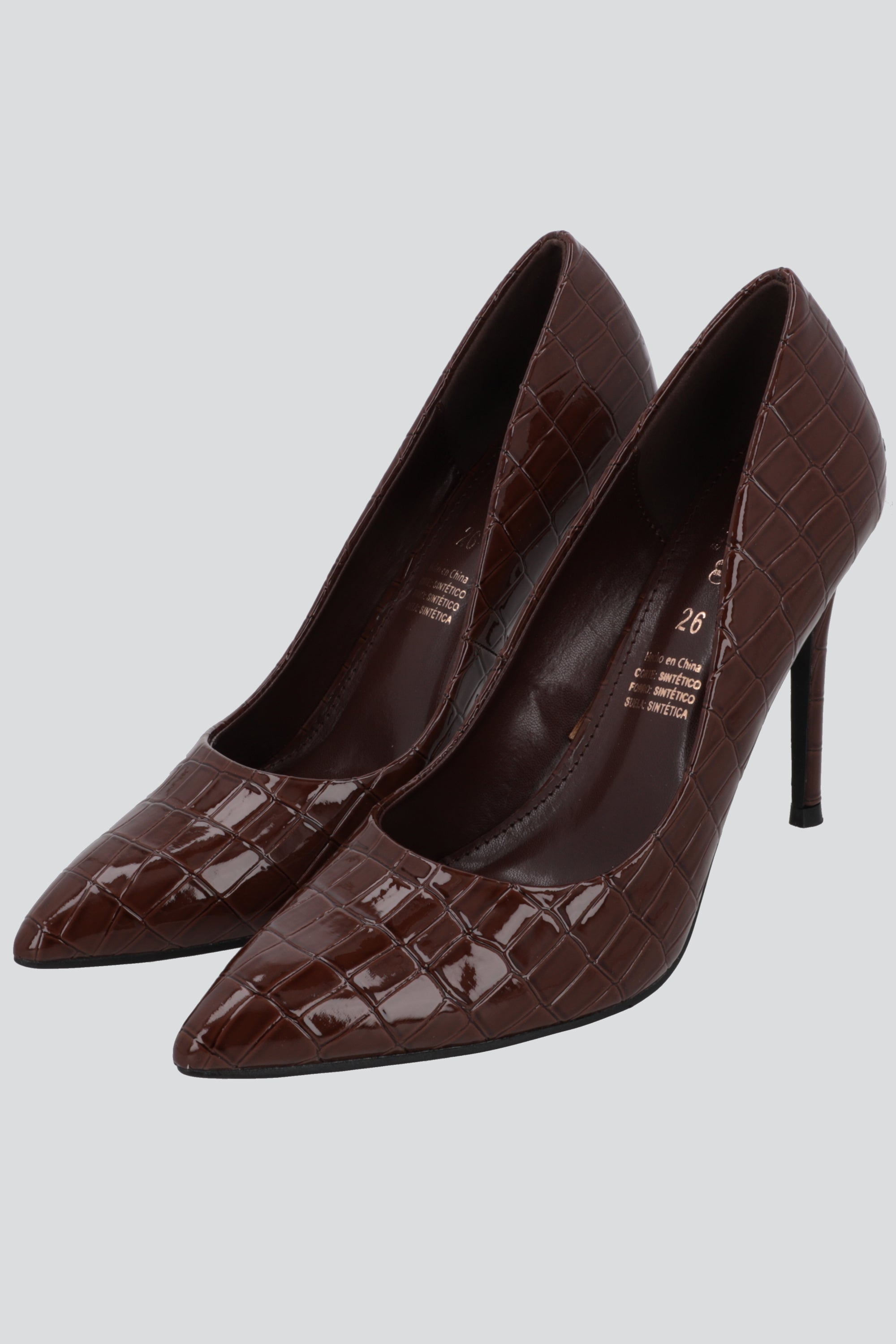 Tacon pointy croco CAFE