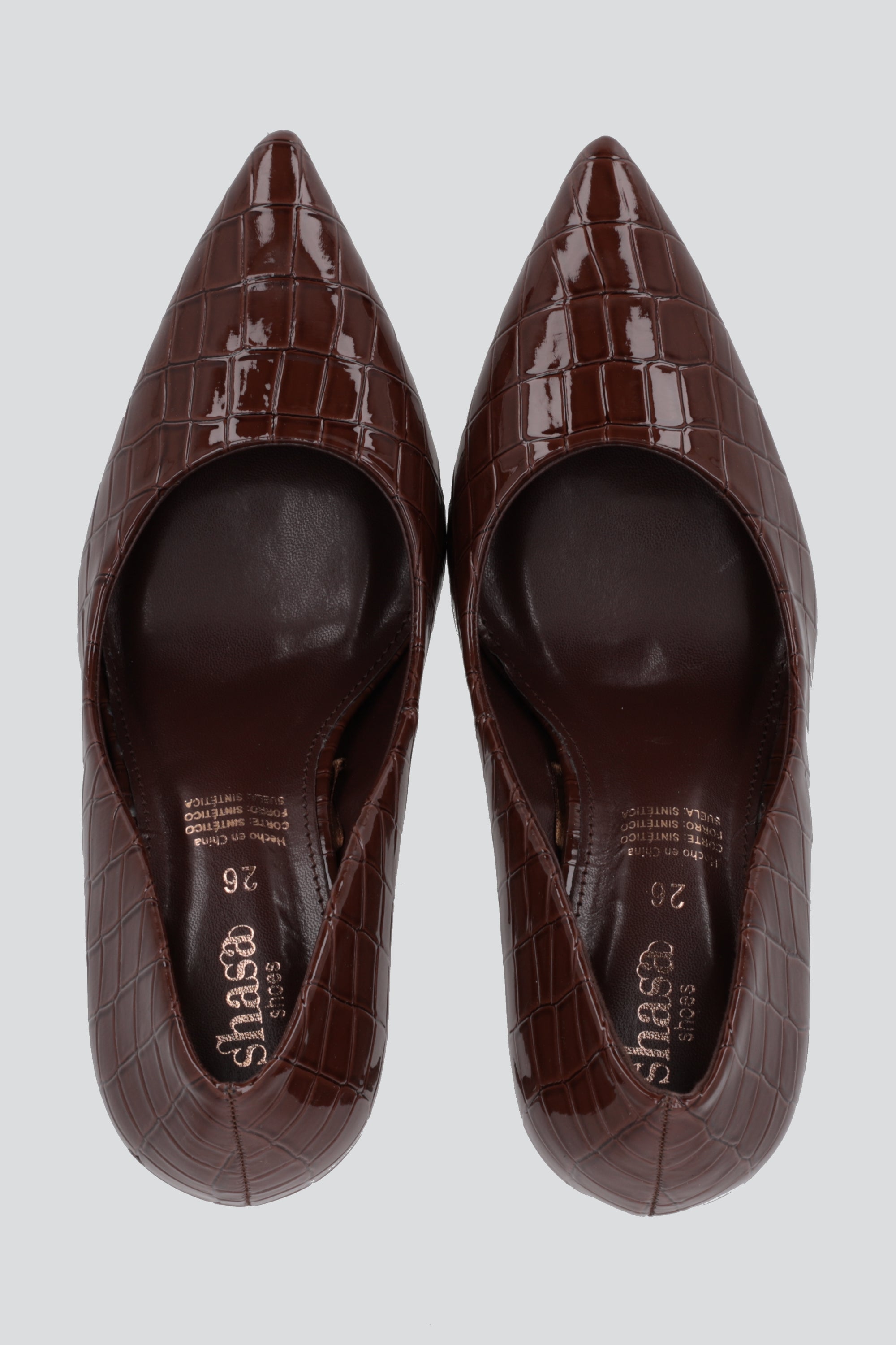 Tacon pointy croco CAFE