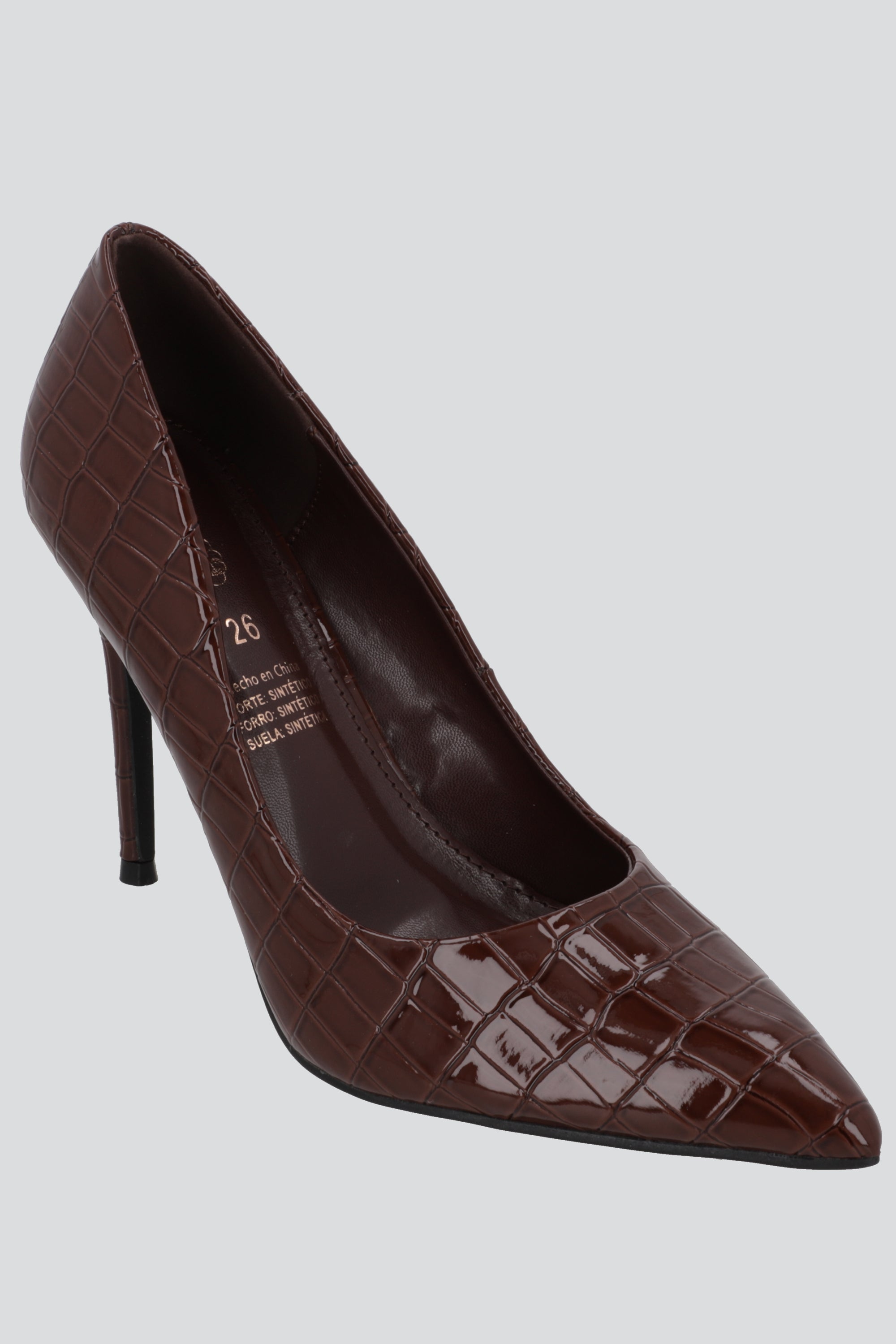Tacon pointy croco CAFE