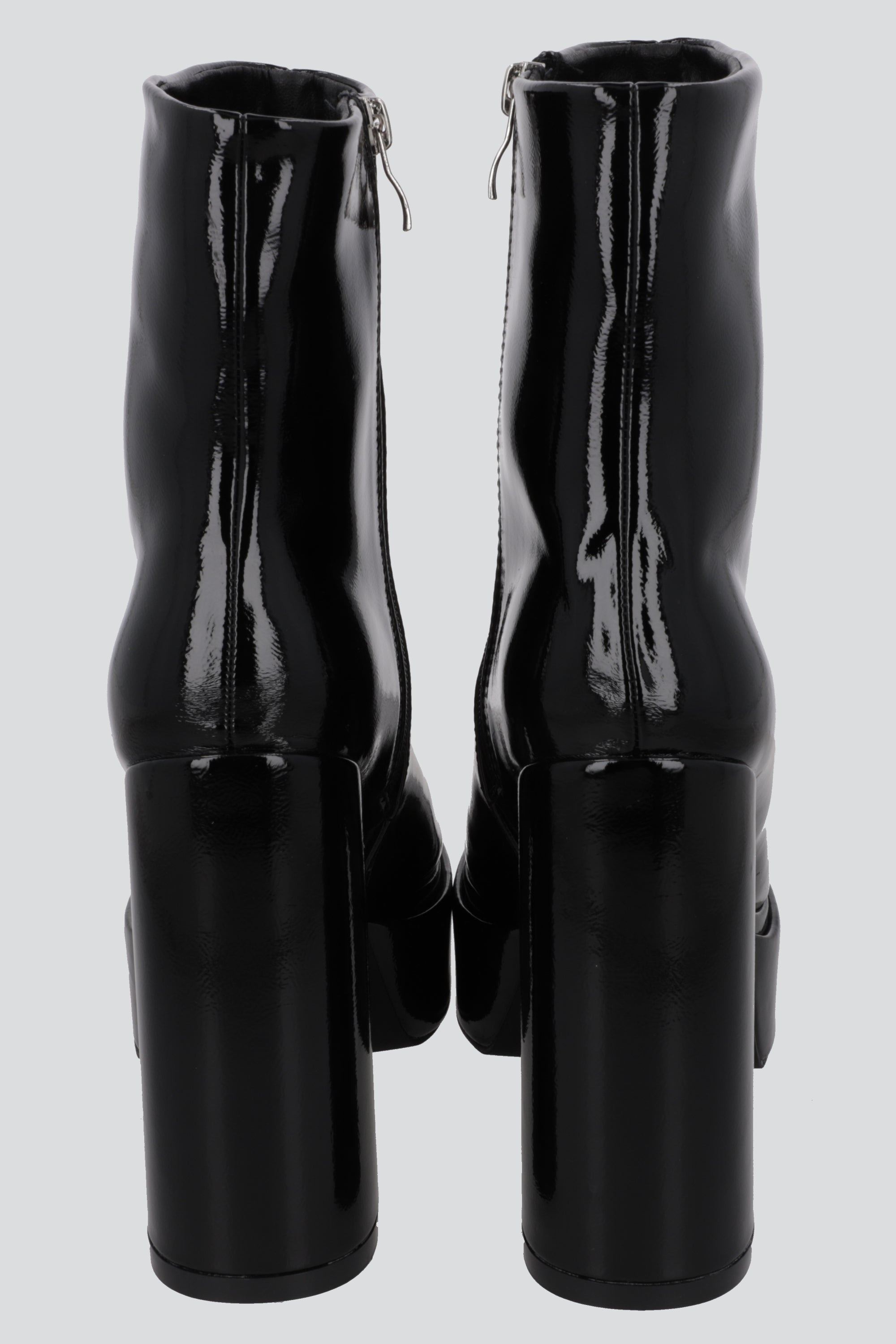 Botin charol mega plataforma NEGRO