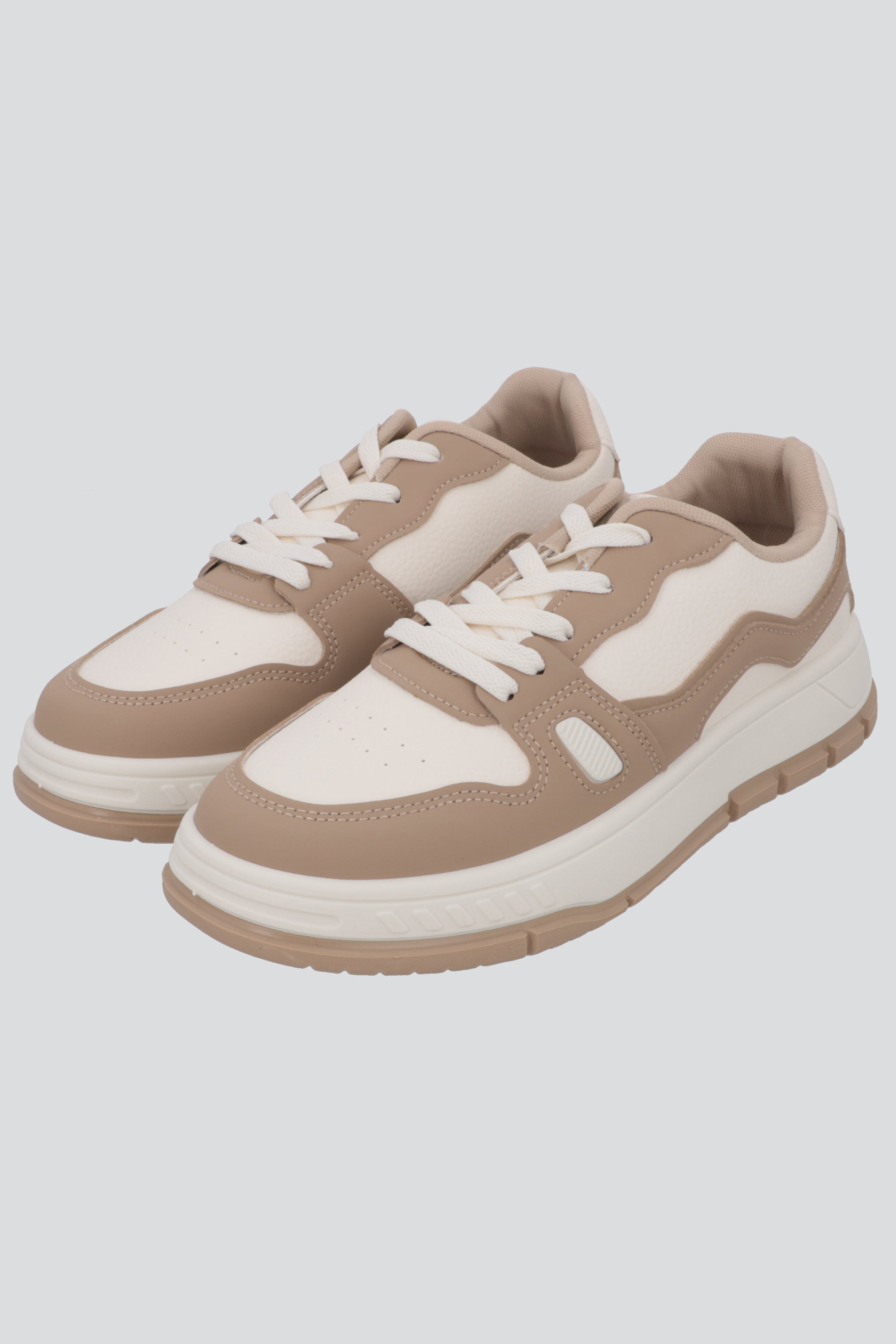 Tenis basico contraste zigzag BEIGE