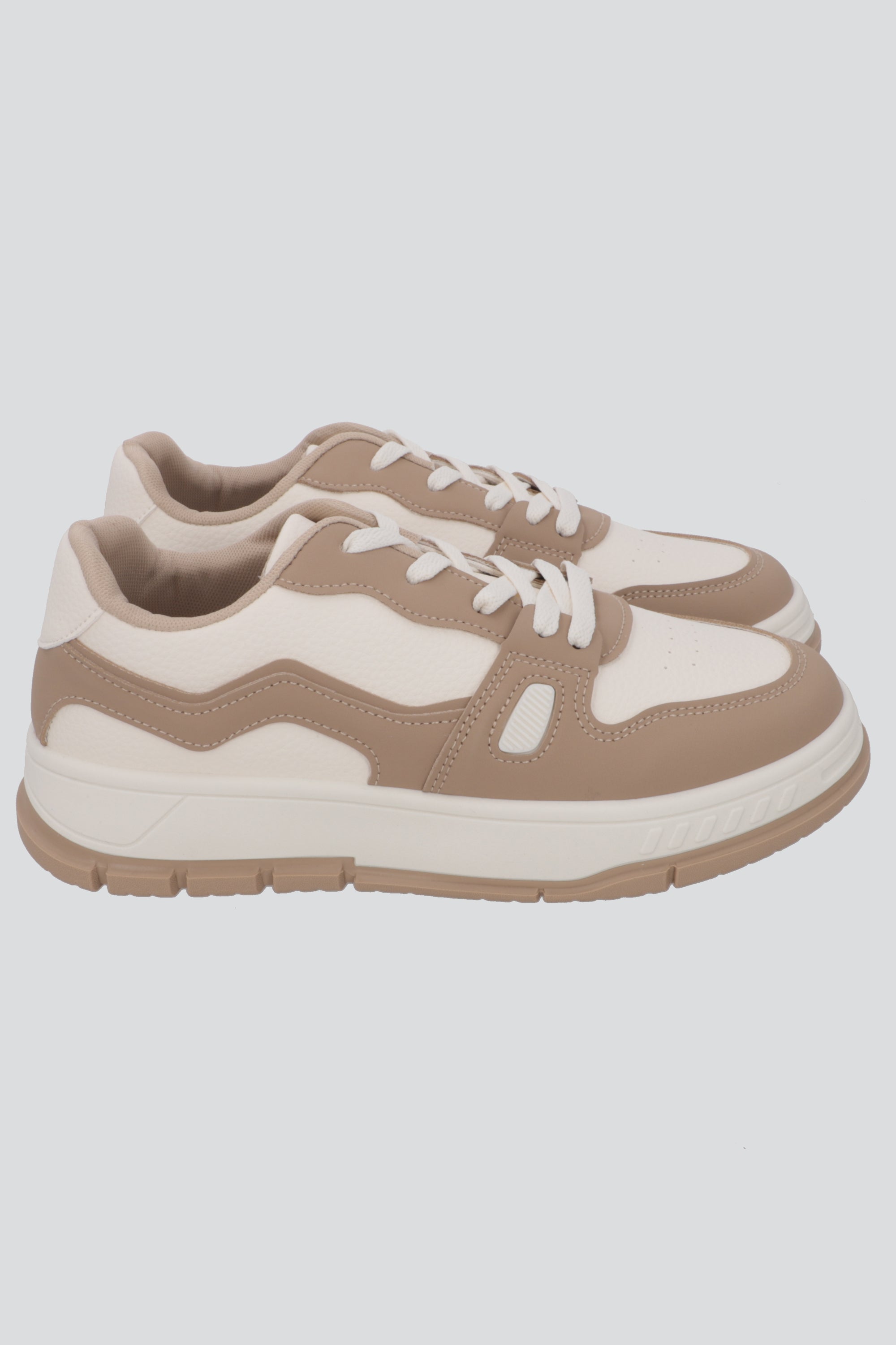 Tenis basico contraste zigzag BEIGE