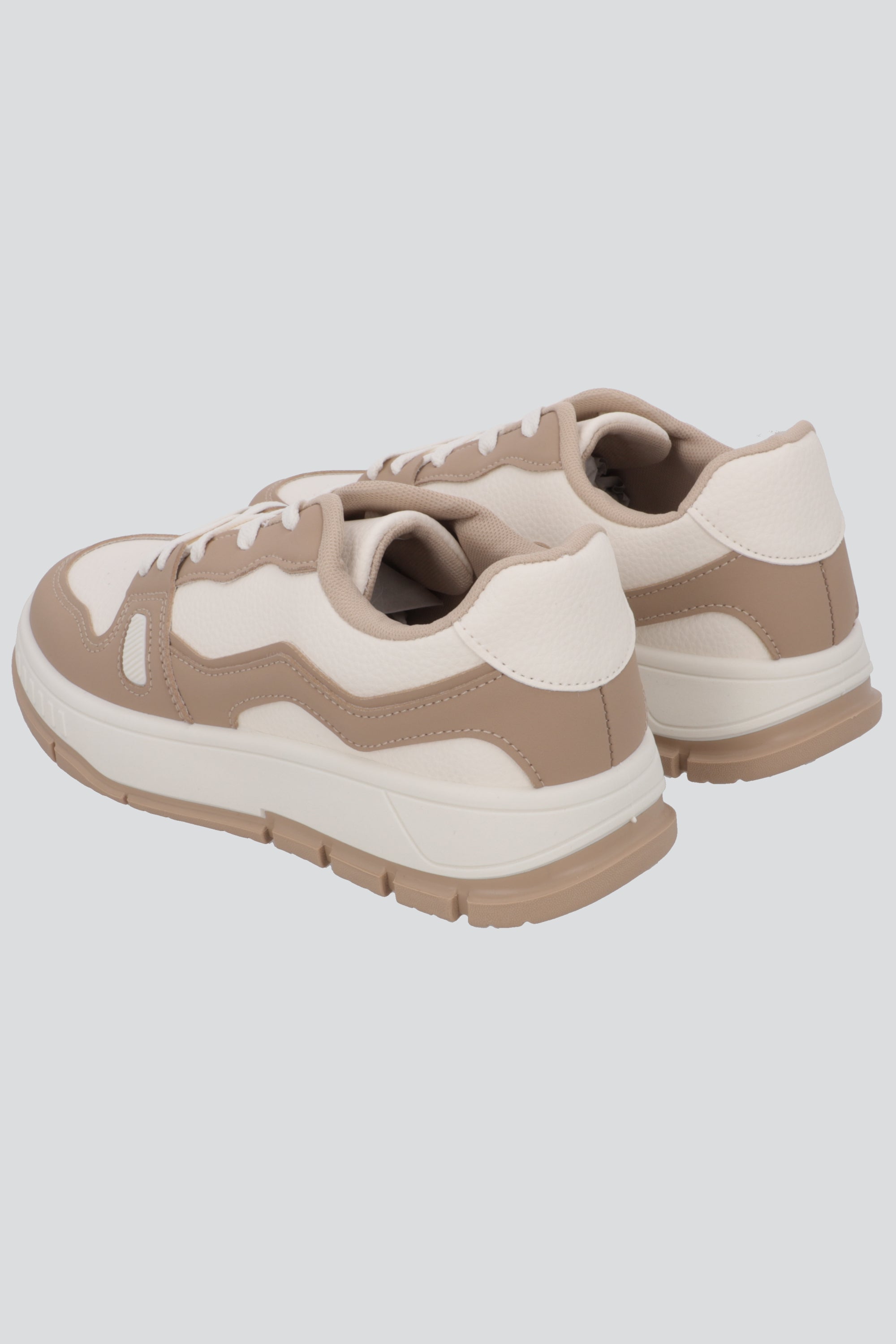 Tenis basico contraste zigzag BEIGE