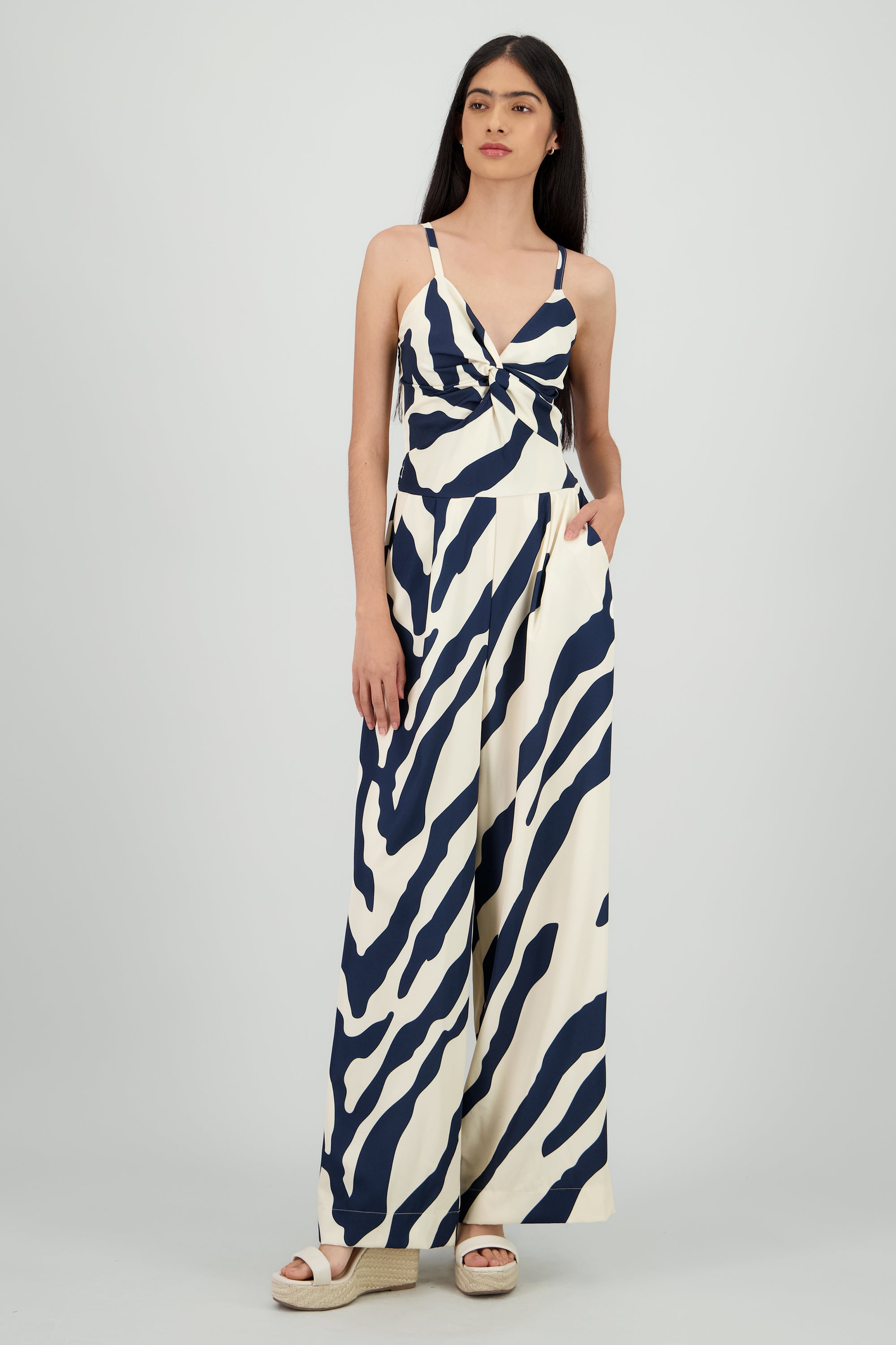 Jumpsuit tirantes estampado detalle nudo MARINO COMBO