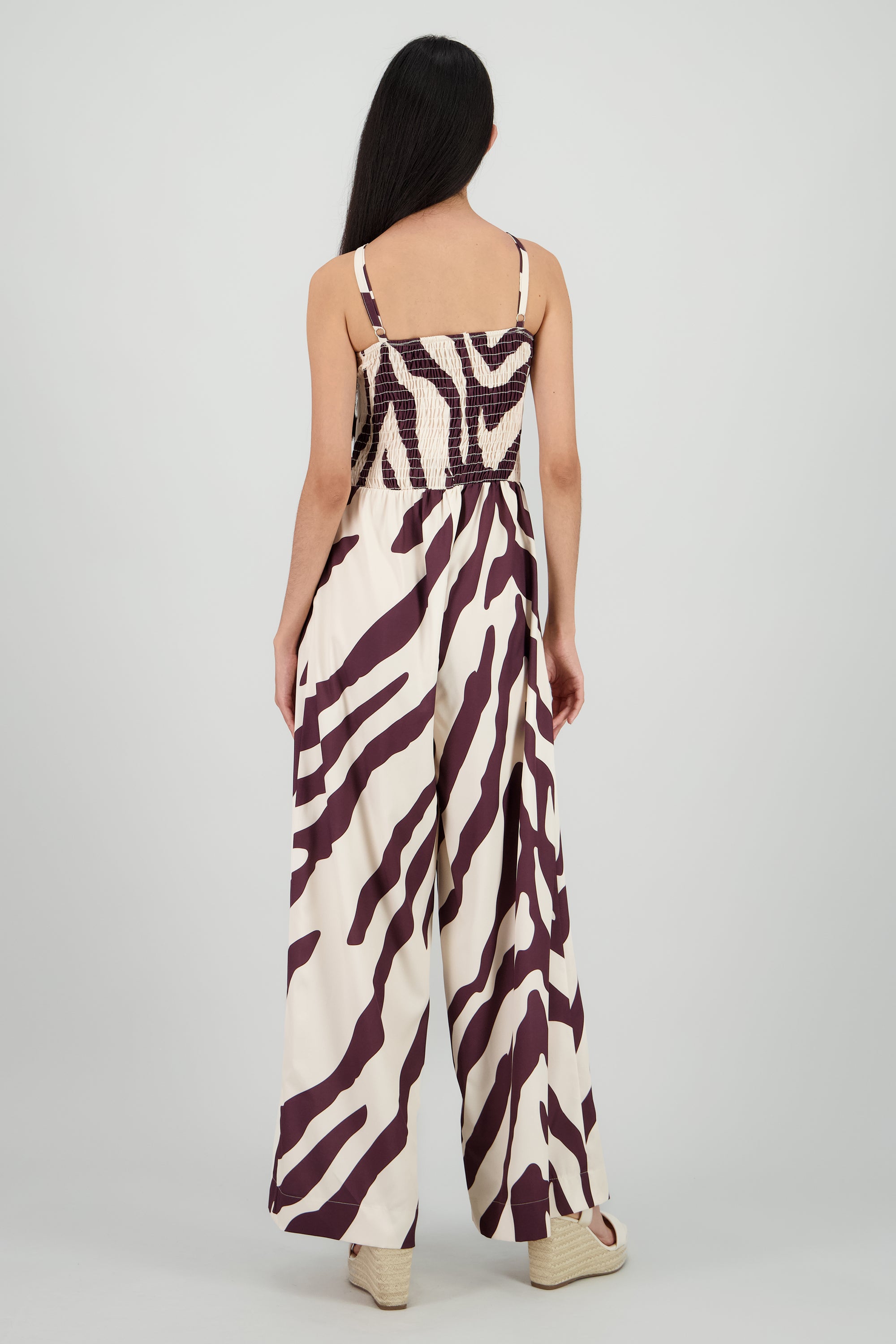 Jumpsuit tirantes estampado detalle nudo CIRUELA