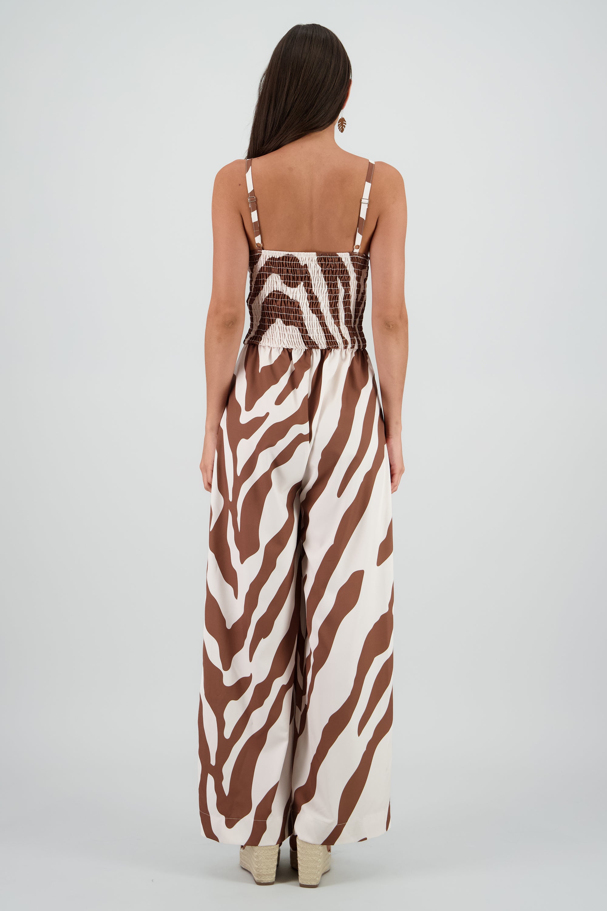 Jumpsuit tirantes estampado detalle nudo KHAKI