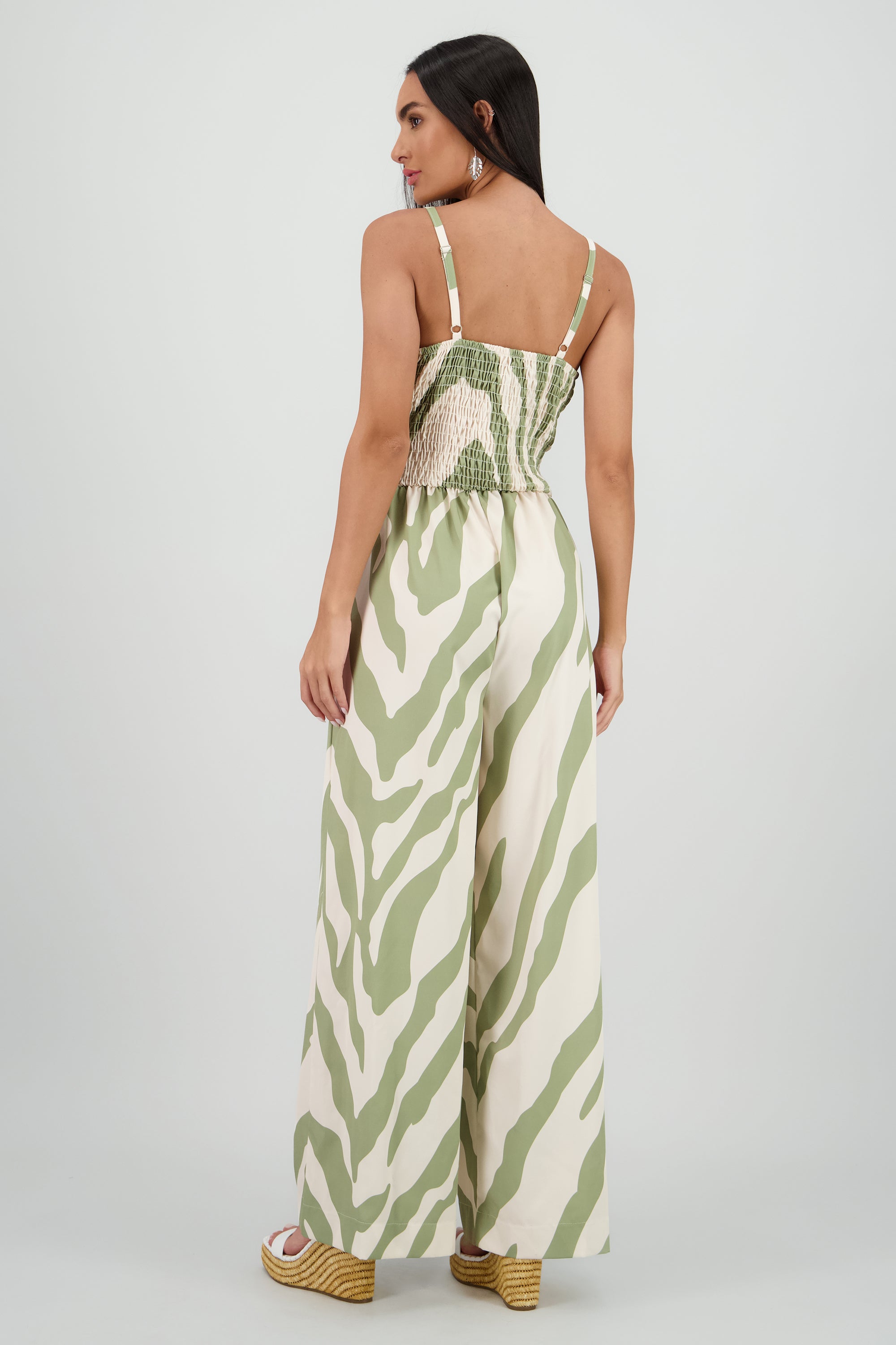 Jumpsuit tirantes estampado detalle nudo OLIVO COMBO