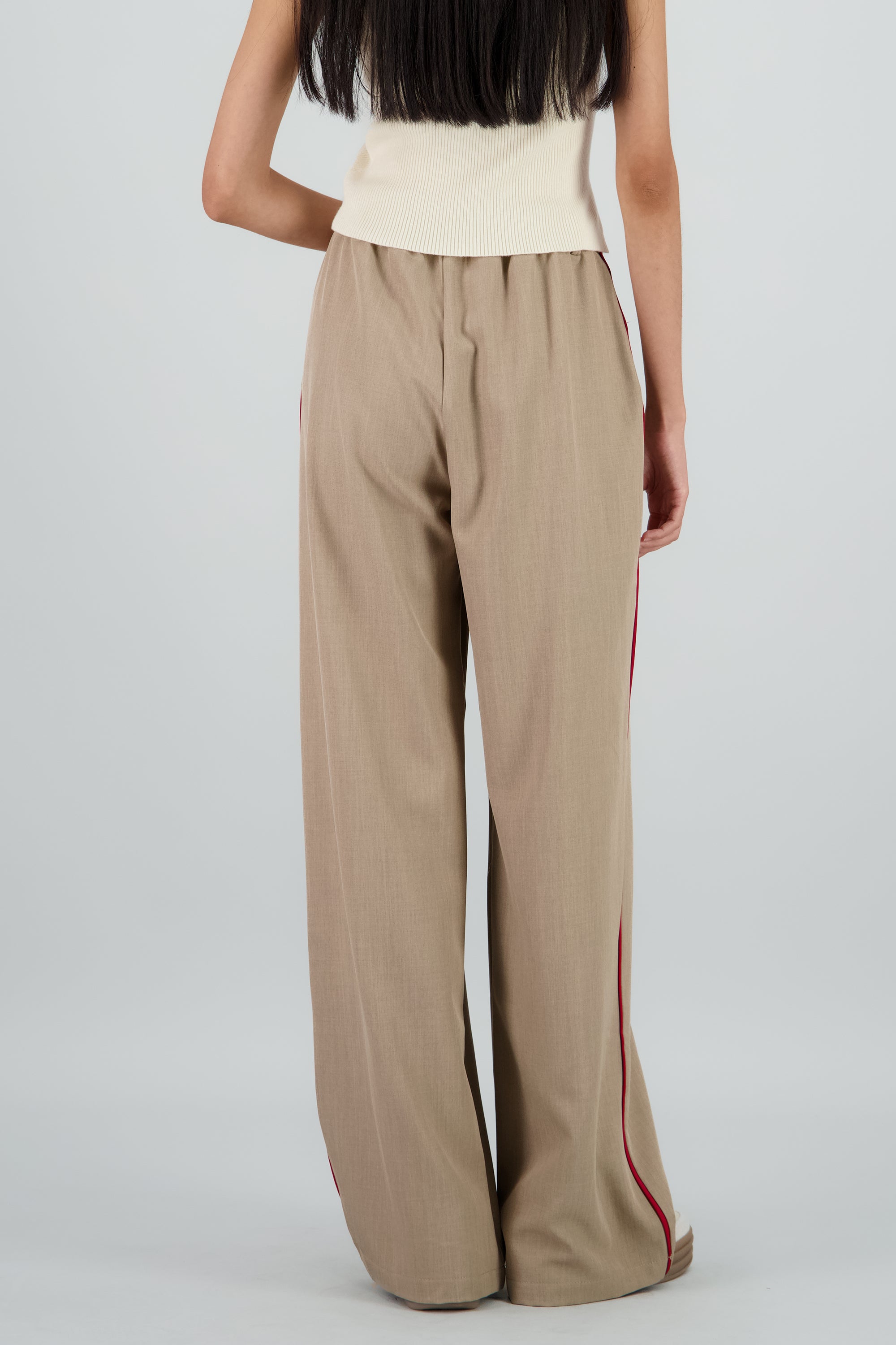 Pantalon wide leg cintura alta BEIGE
