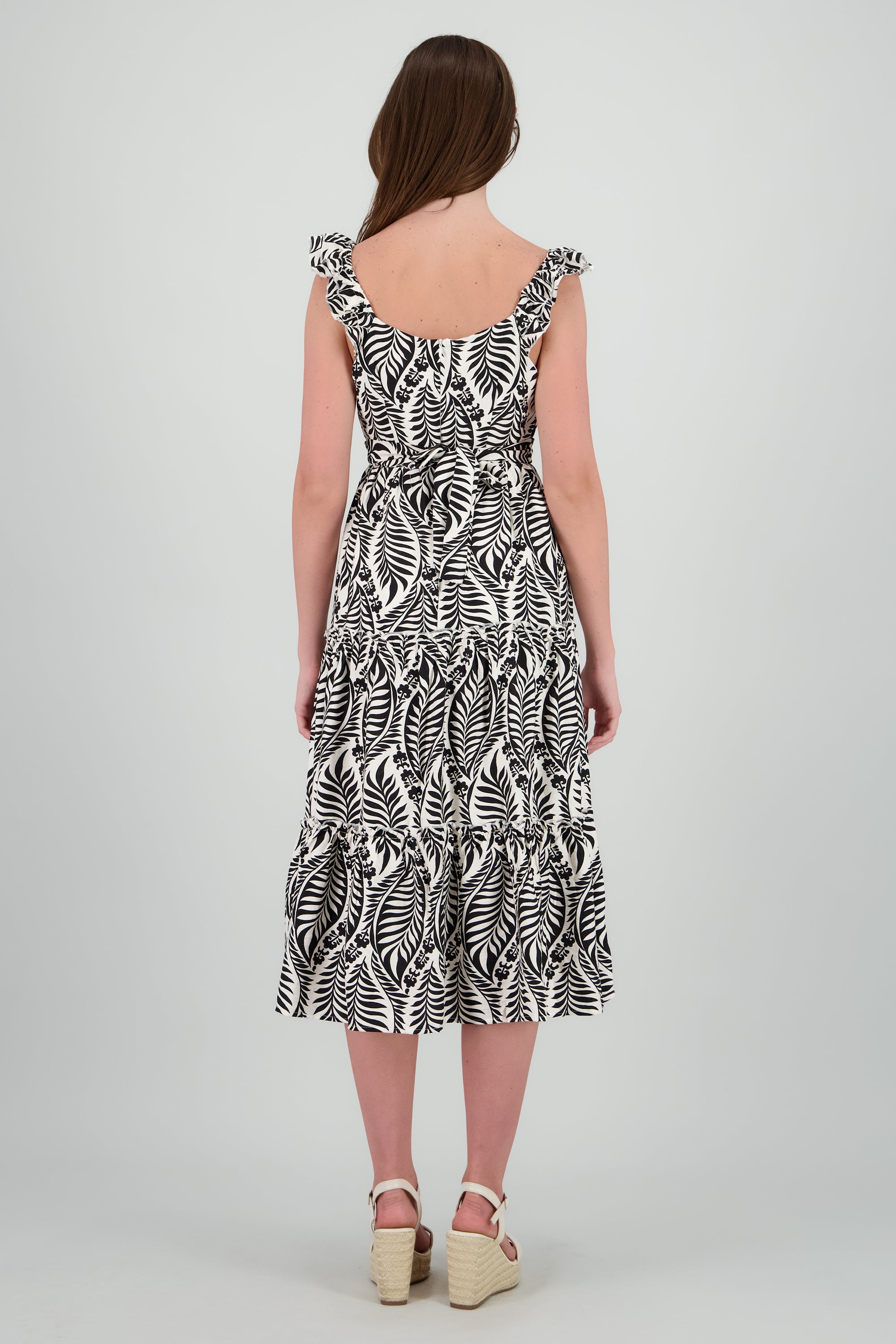 Vestido maxi estampado NEGRO COMBO