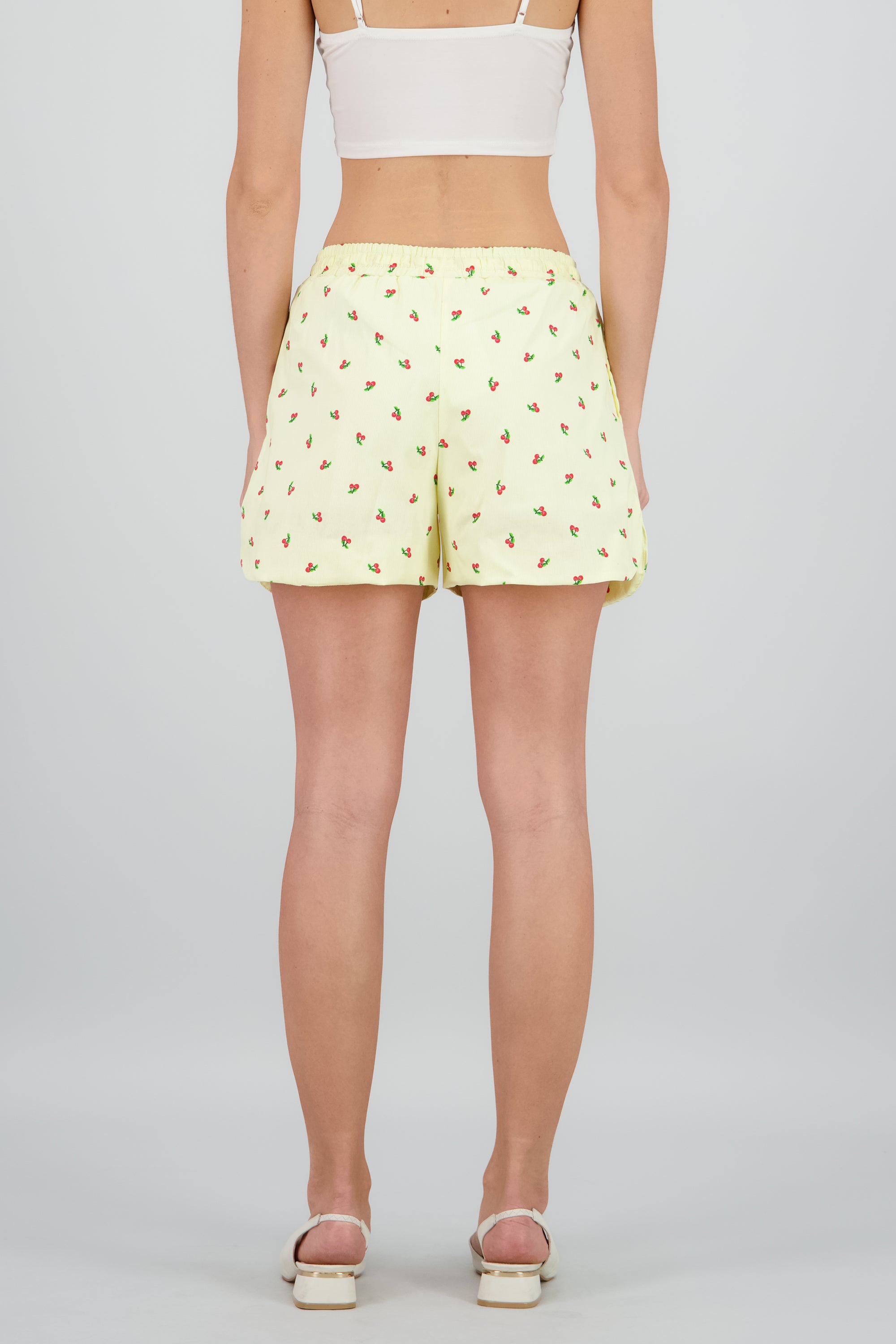 Shorts mini detalle bolsas cerezas AMARILLO PASTEL