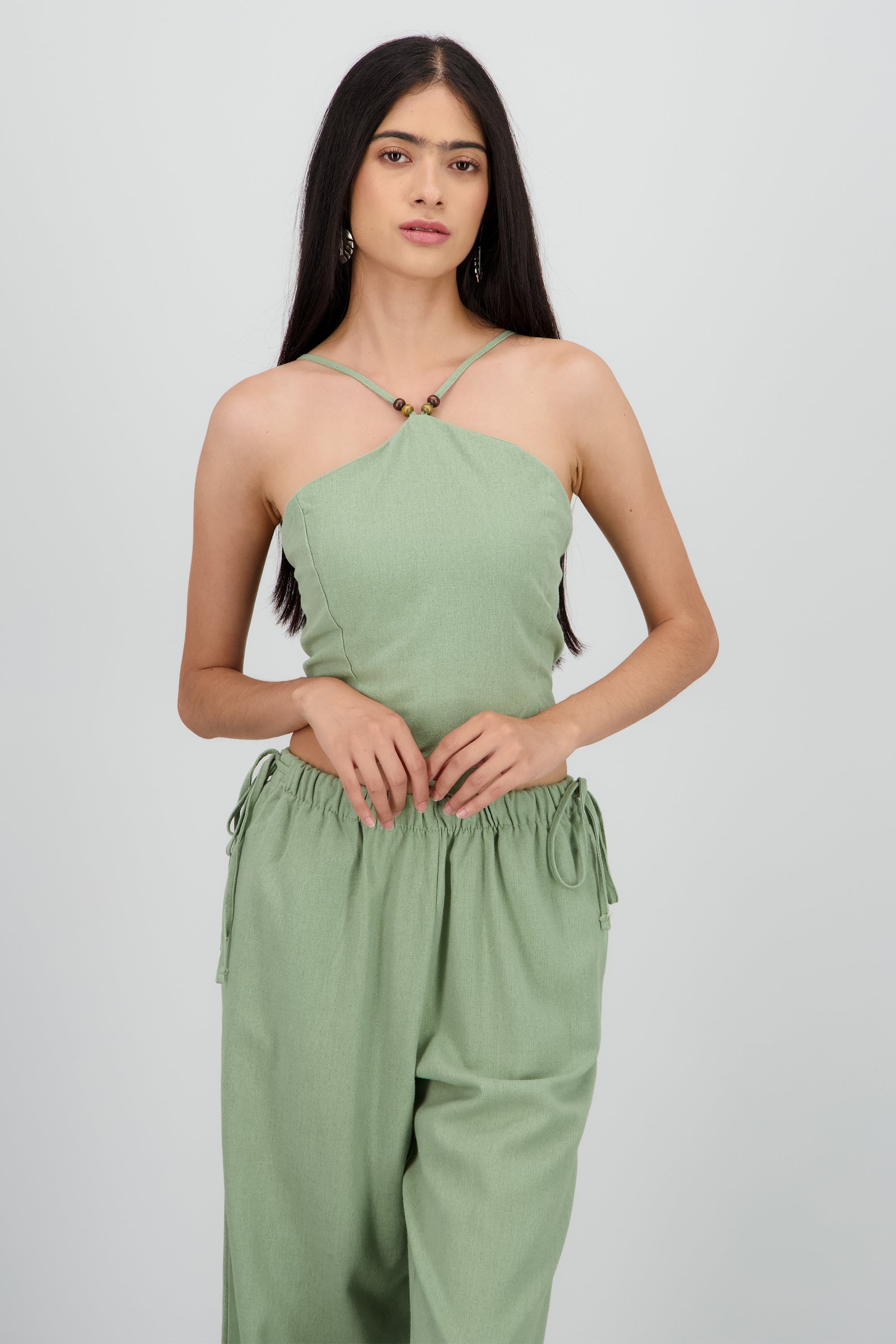 Top cuentas halter OLIVO