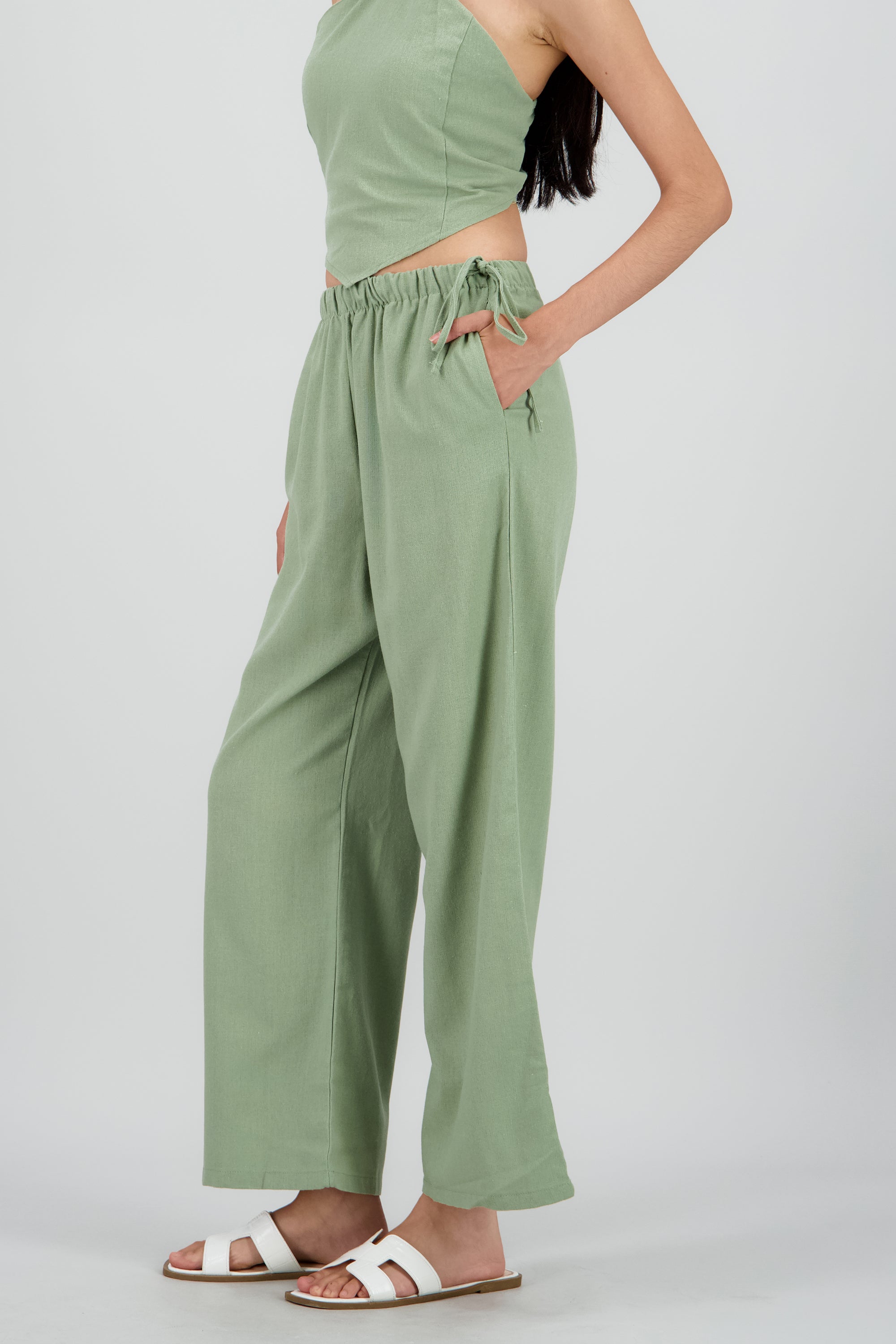 Pantalon jaretas cintura OLIVO