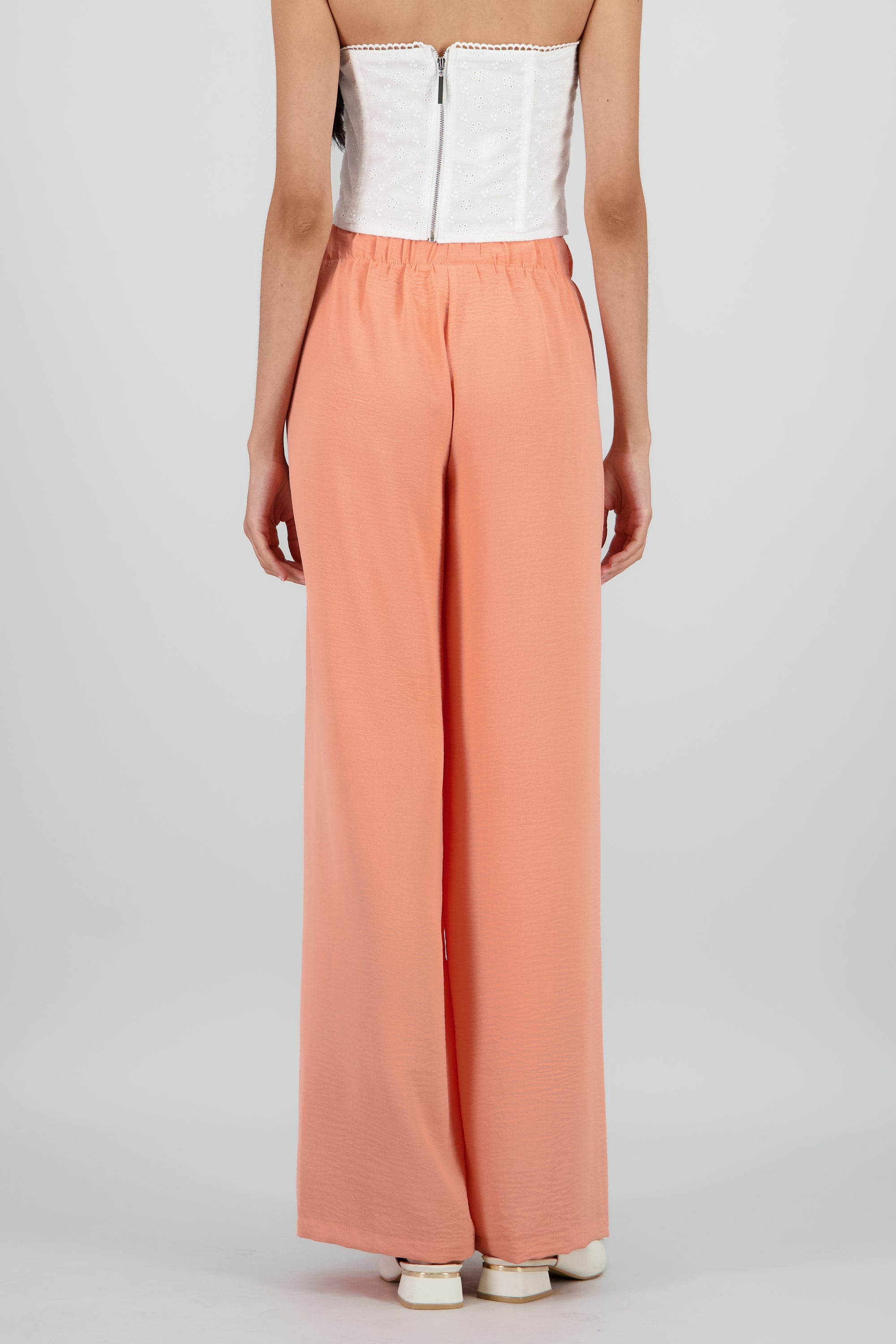 Pantalon detalle resorte fluido DURAZNO
