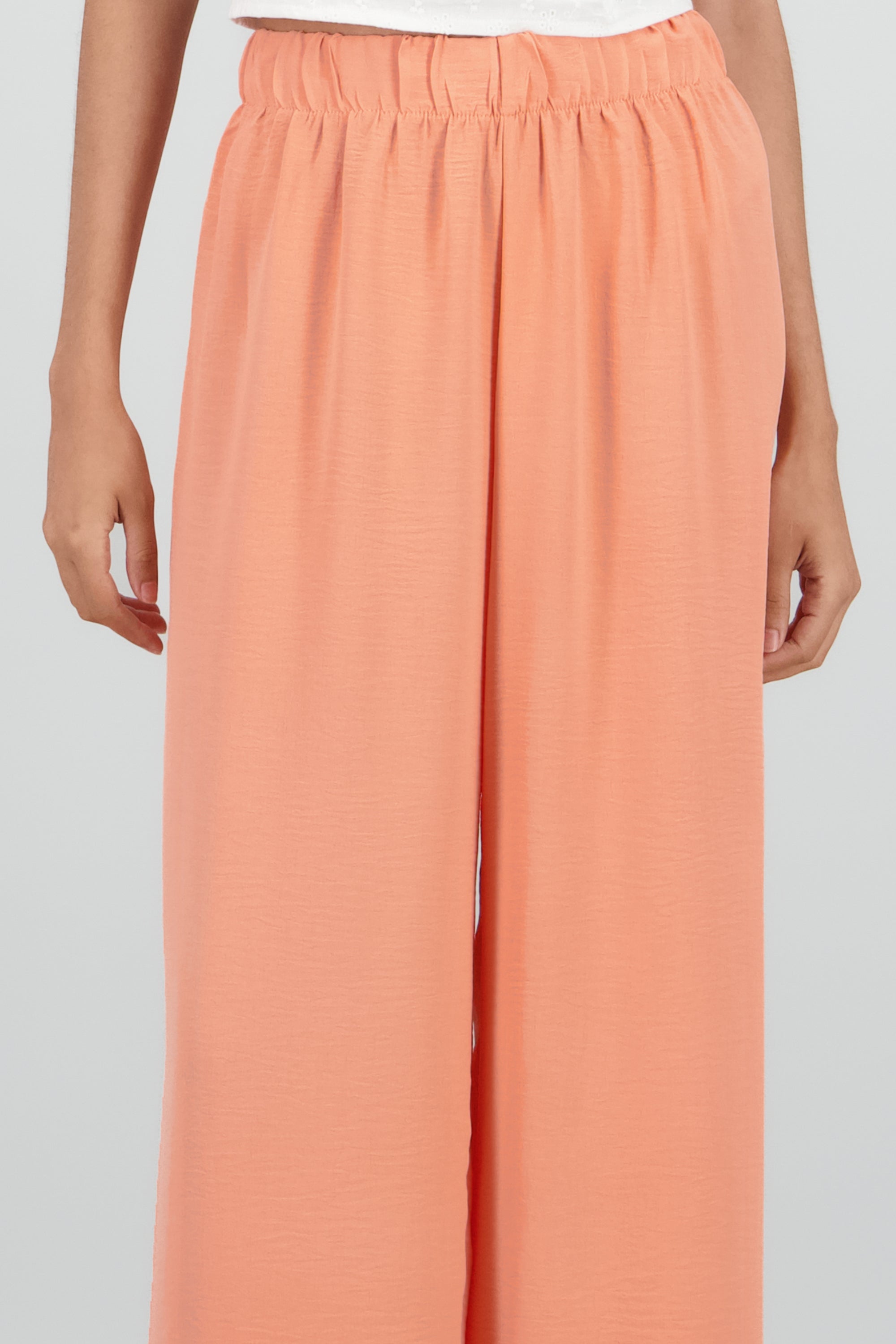 Pantalon detalle resorte fluido DURAZNO