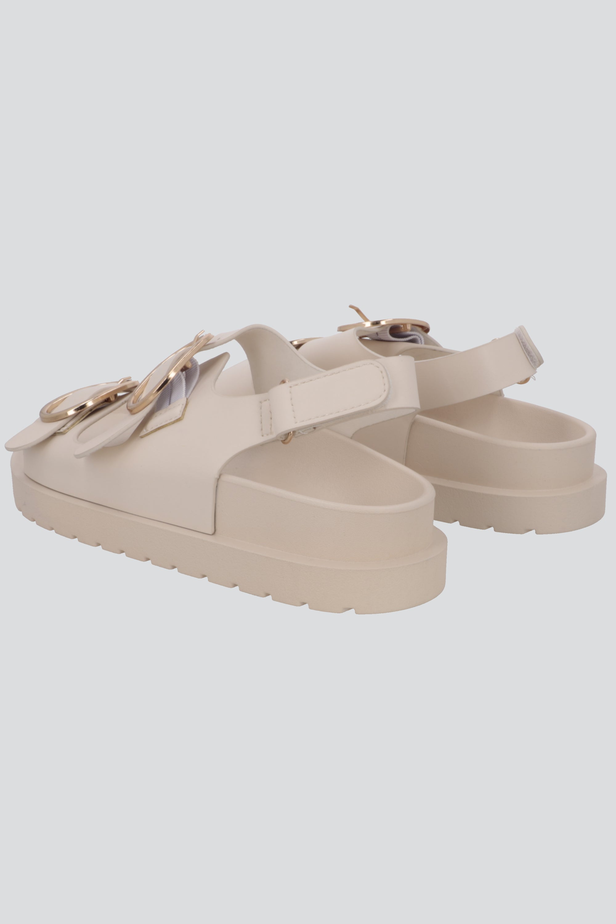 Sandalia tiras chunky hebillas HUESO
