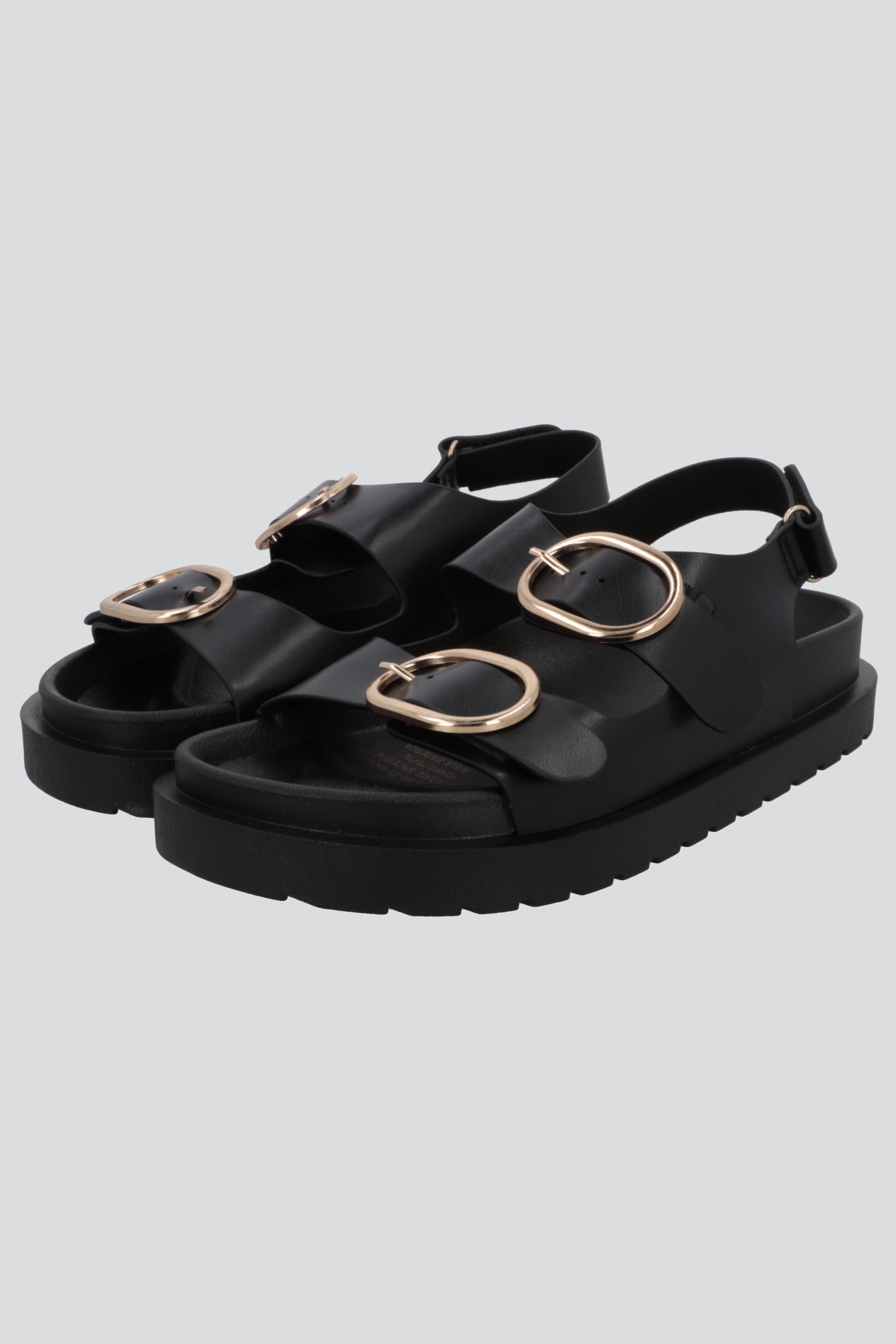 Sandalia tiras chunky hebillas NEGRO
