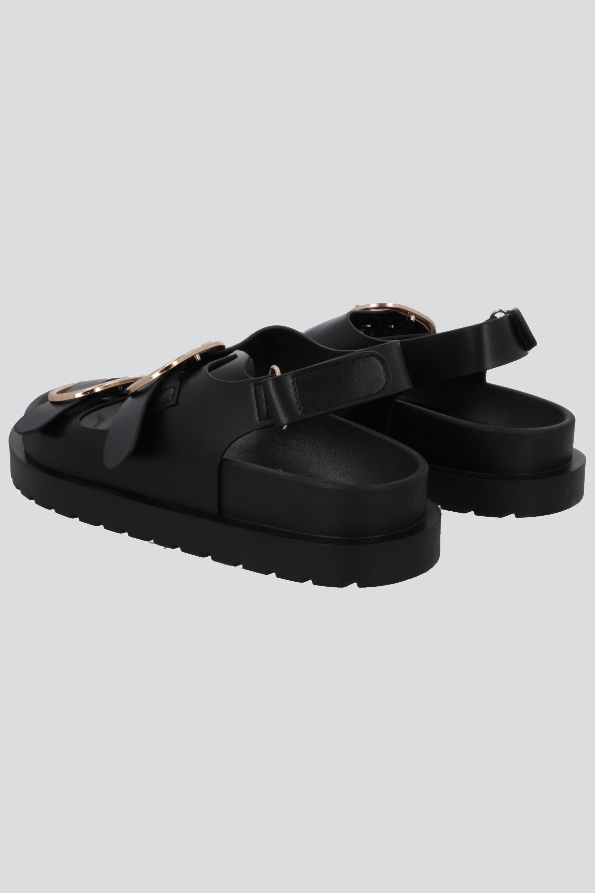 Sandalia tiras chunky hebillas NEGRO