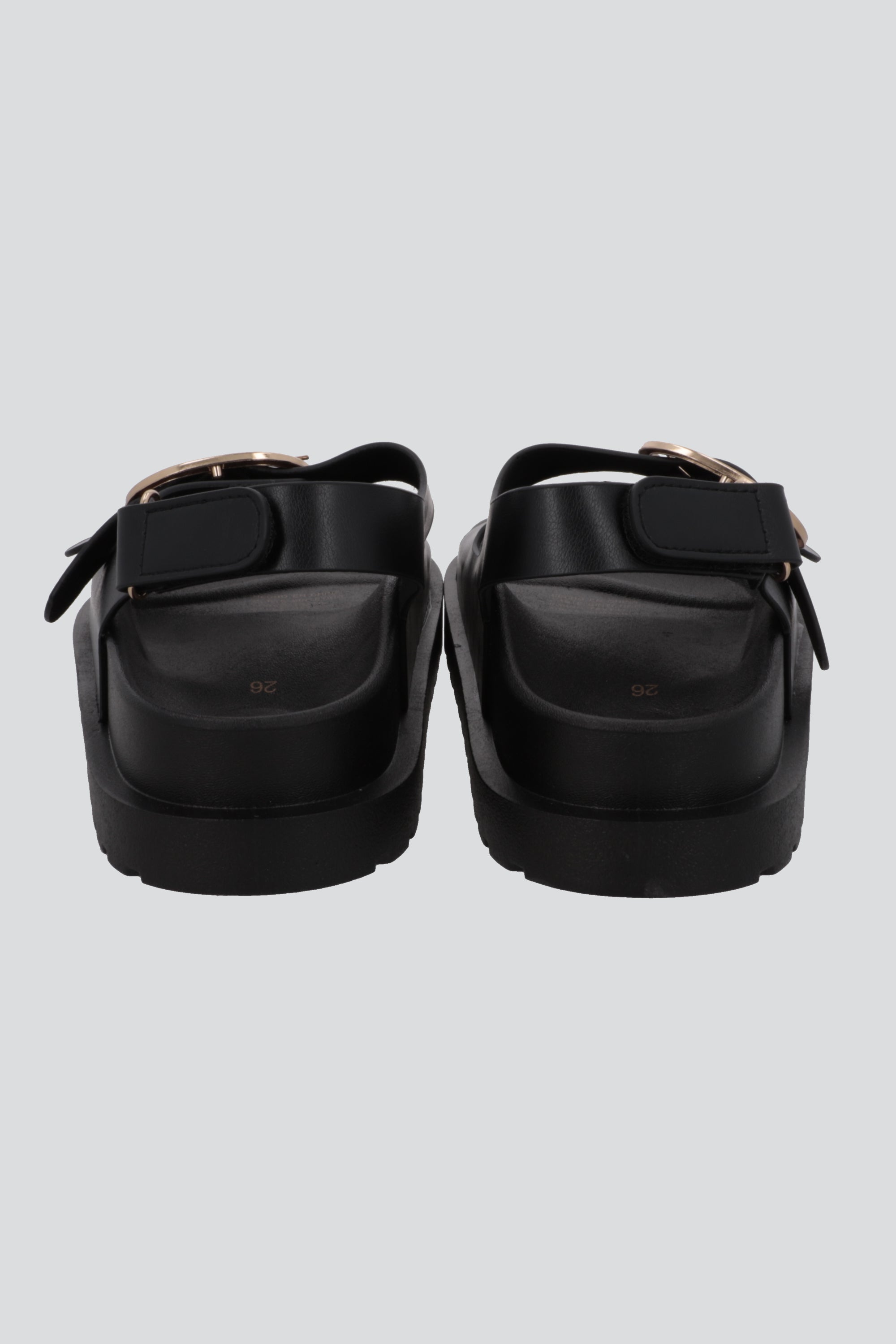 Sandalia tiras chunky hebillas NEGRO