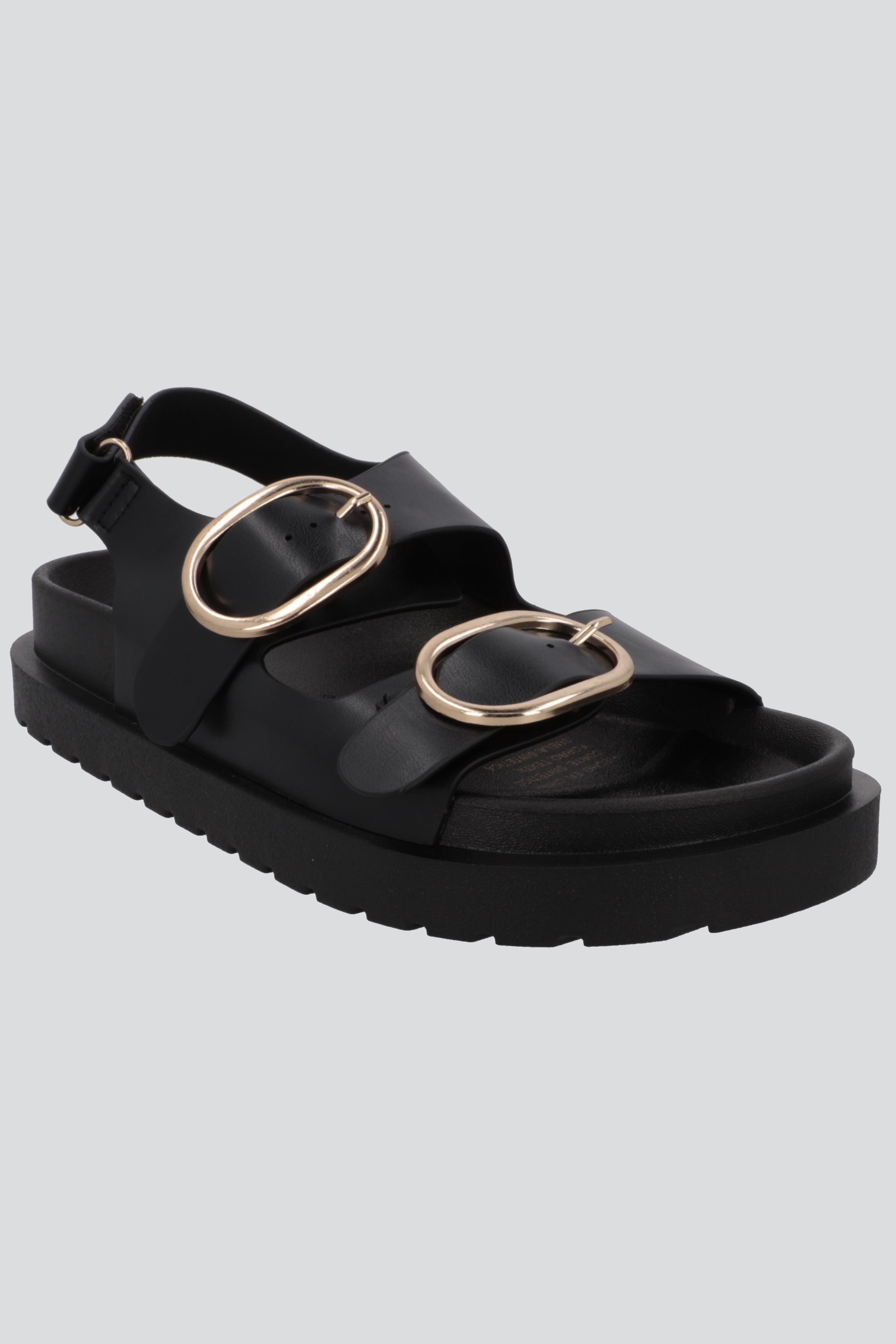Sandalia tiras chunky hebillas NEGRO