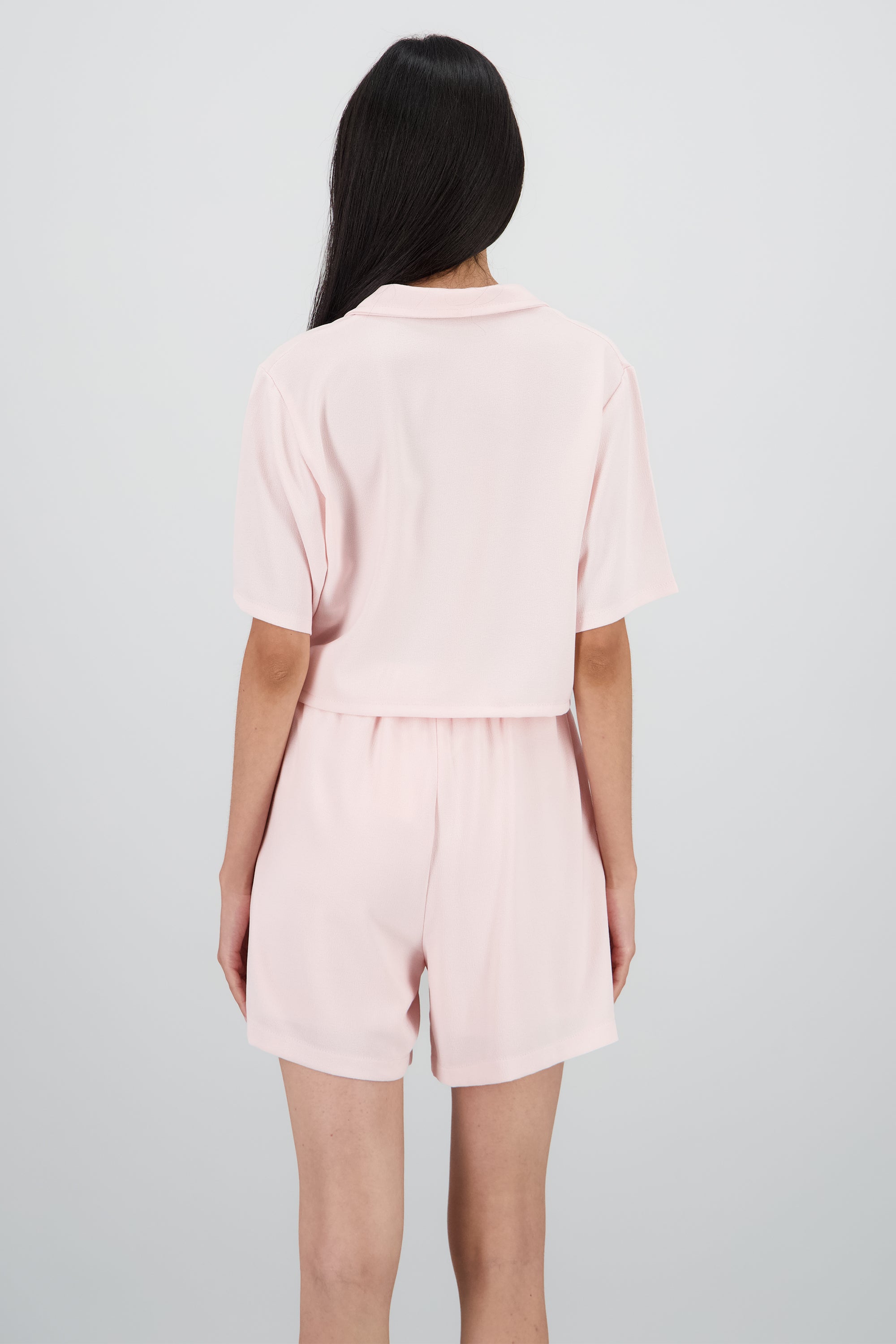 Camisa crop detalle bolsas ROSA PASTEL